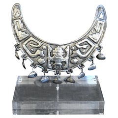 Museum Mounted Grand Tour Inca or Sipan Silver Official Necklace