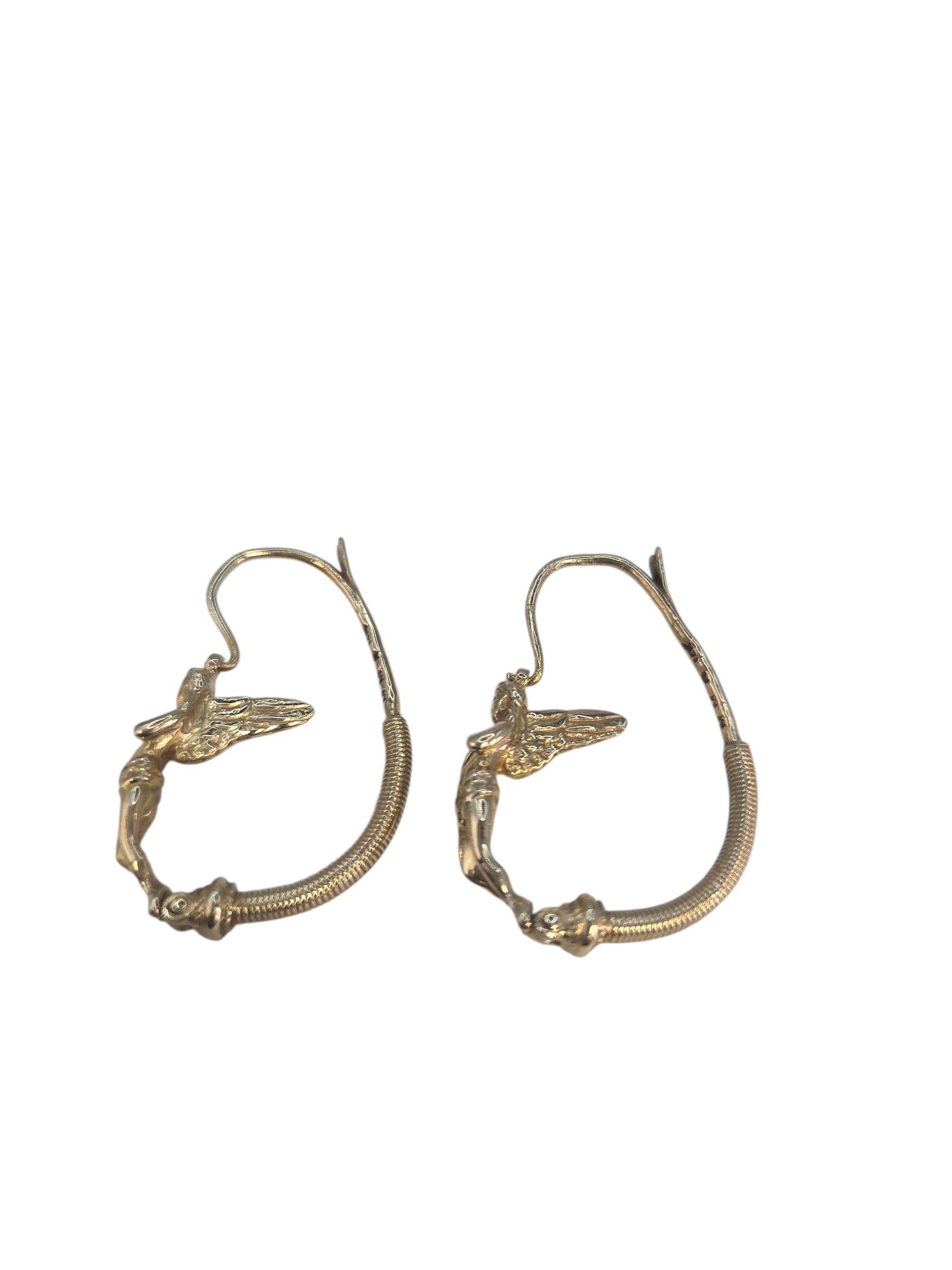 Musée d'Art Moderne Boucles d'oreilles grecques en or jaune 14K Ange Fée #23828 Pour femmes en vente