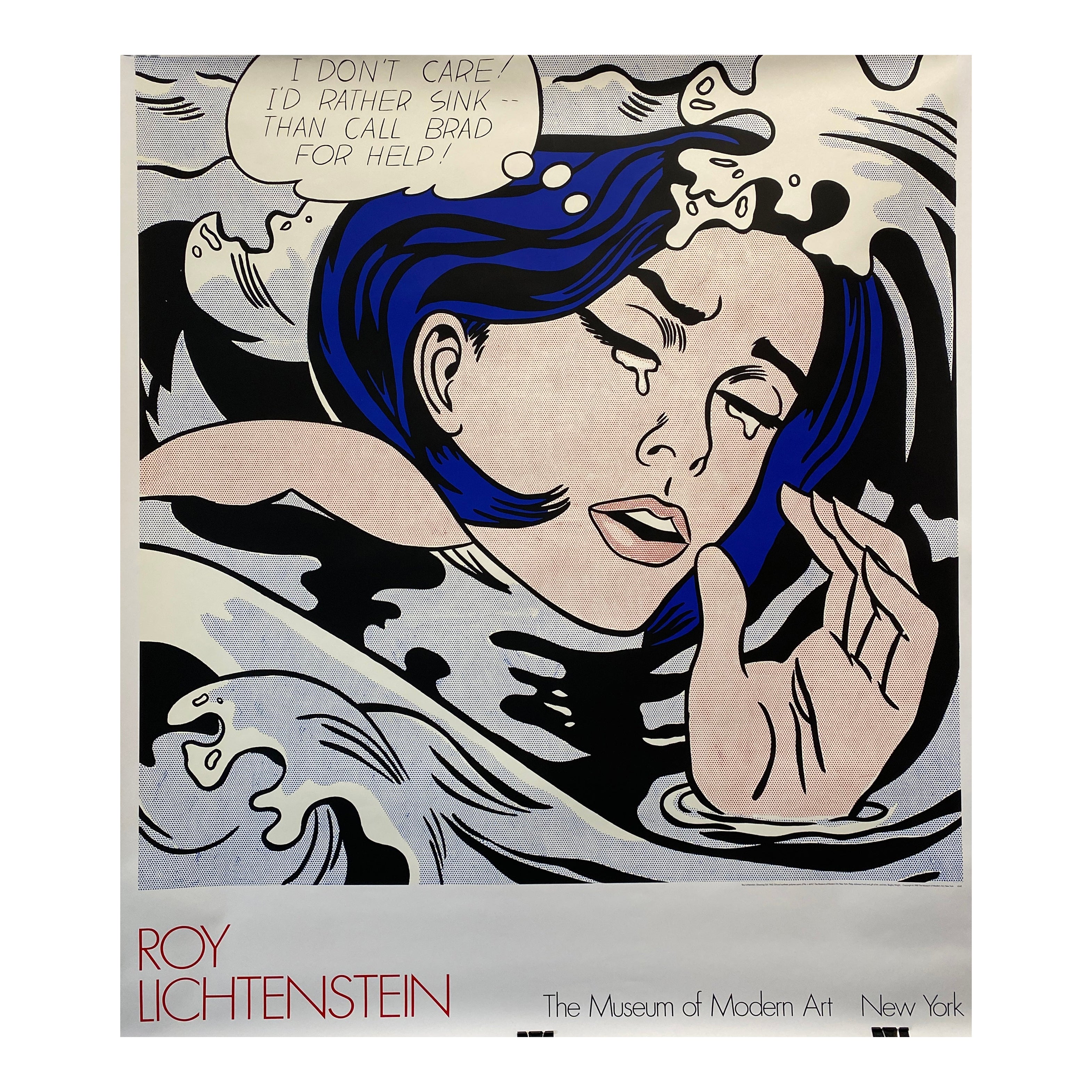 Museum of Modern Art Original Poster, 'I'd Rather Drown' by Roy Lichtenstein