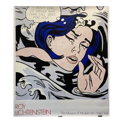 Affiche originale du Musée d'art moderne, "I'd Rather Drown" de Roy Lichtenstein