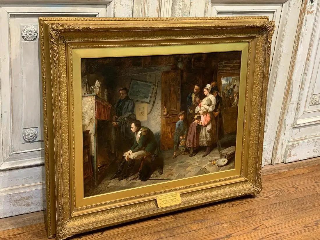 Museum Painting Depicting Napoleon on the Road to Waterloo by Marcus Stone In Good Condition For Sale In Dallas, TX