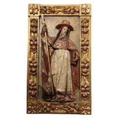 Museum Piece Carved Panel from 17th Century "Saint Jerome"