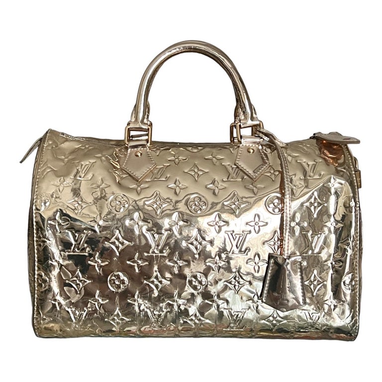 Louis Vuitton Speedy 30 Silver Monogram Miroir Handbag Purse at 1stDibs