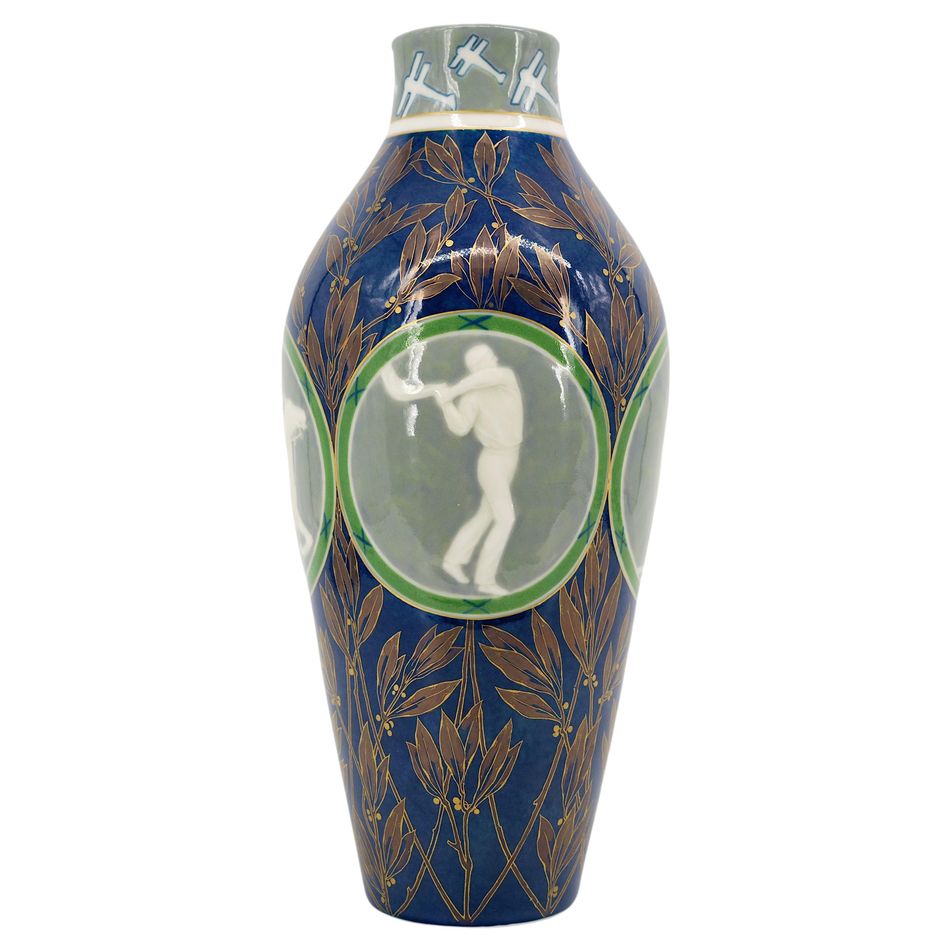 Museum Piece, SEVRES 1924 Paris Olympic Games Gold Medal Vase 