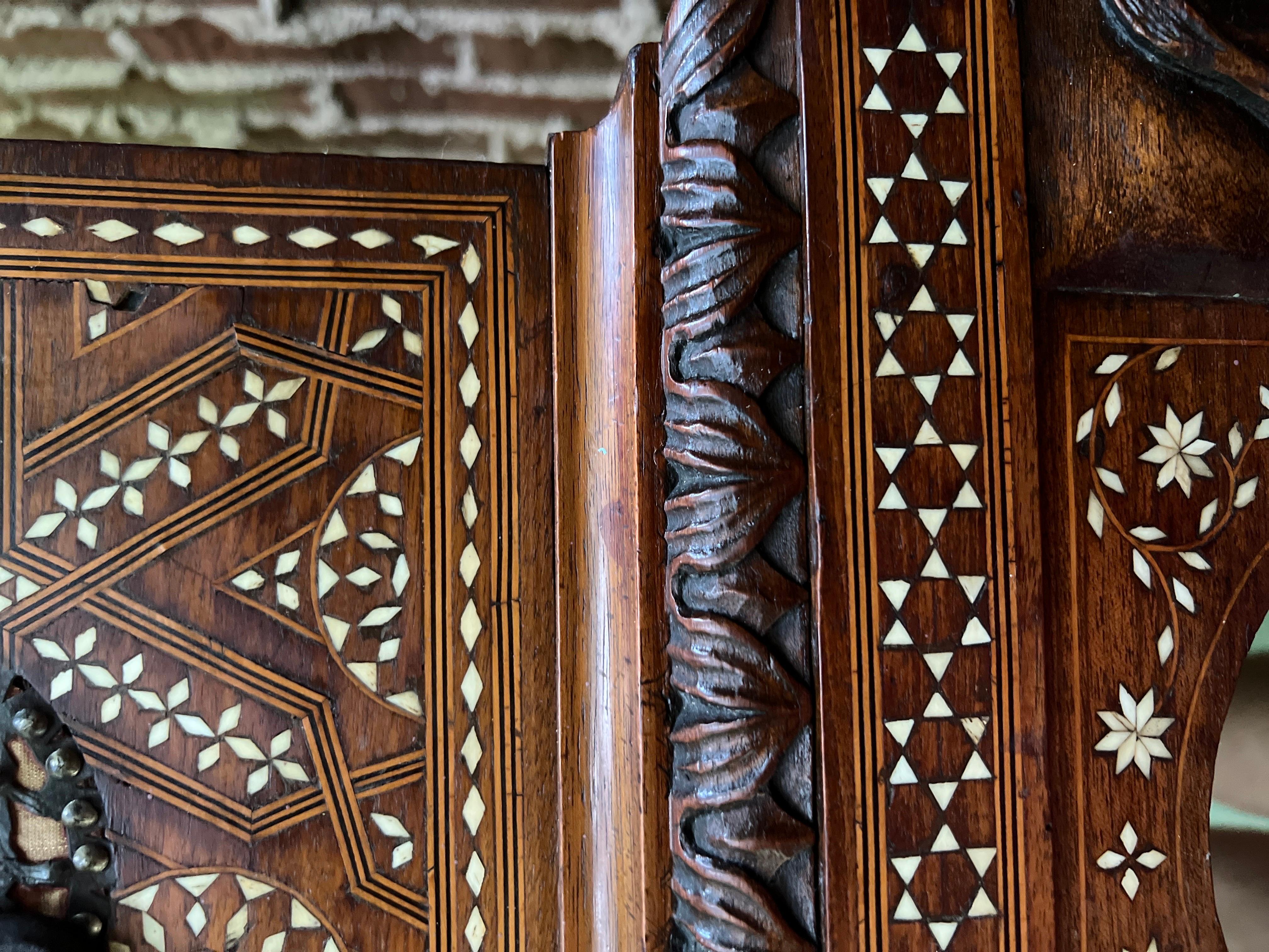 Museum Quality 18th Century Syrian Anglo Indian Carved & Inlaid Blanket Chest For Sale 7