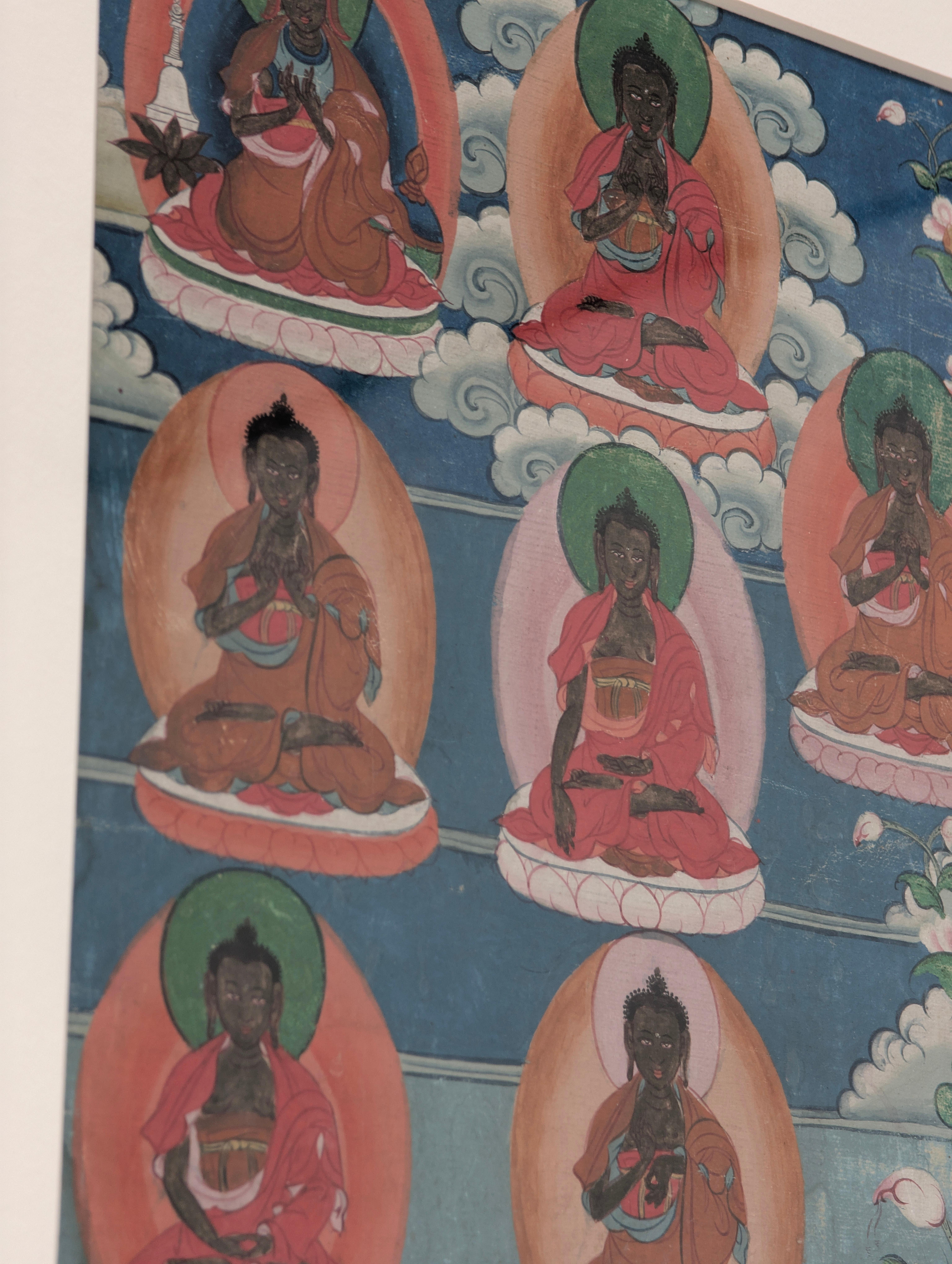 Peinture thangka de la lignée tibétaine du 18e siècle, Bouddha Shakyamuni, de qualité muséale Bon état - En vente à TORQUAY, AU