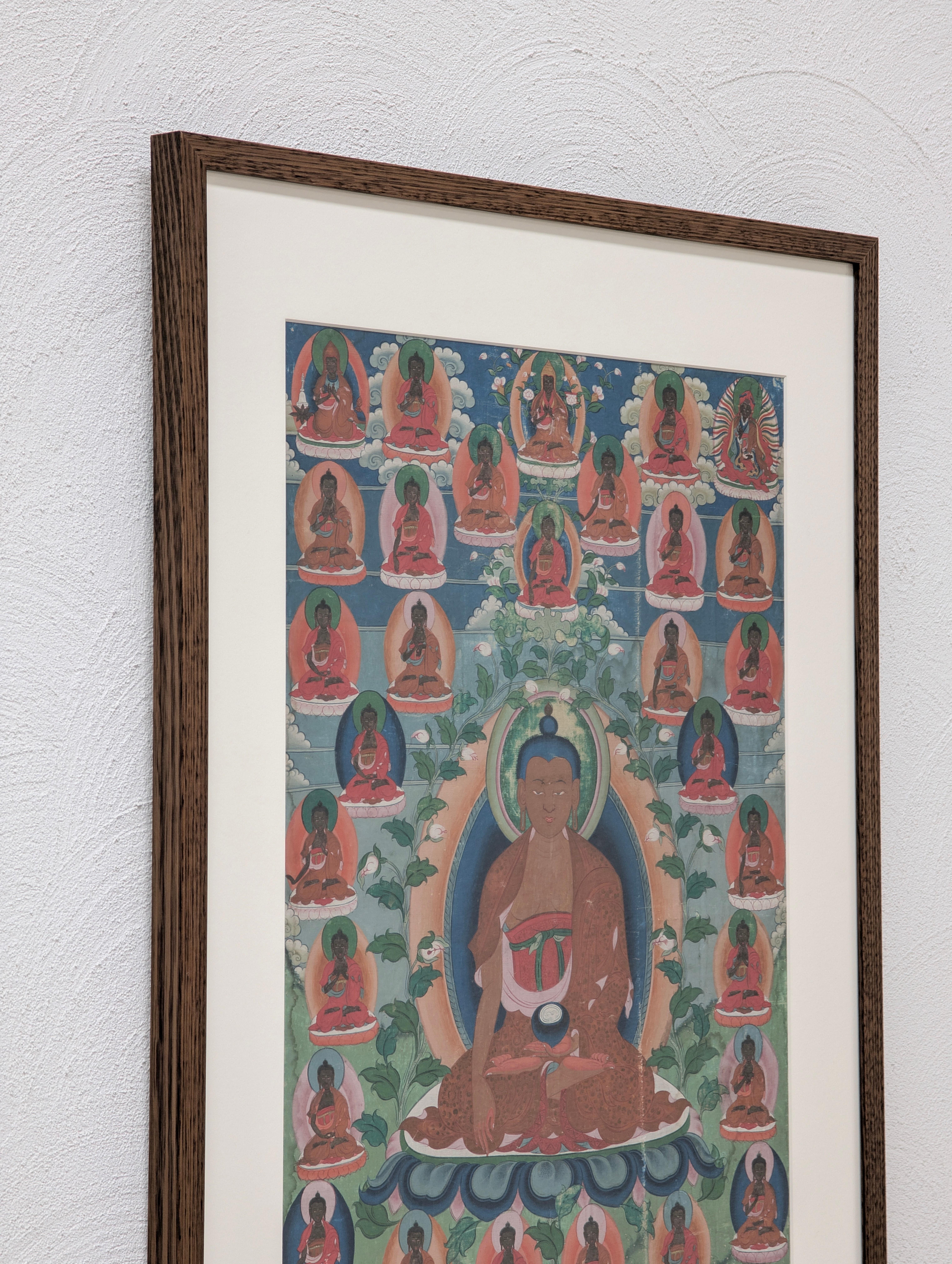 XVIIIe siècle Peinture thangka de la lignée tibétaine du 18e siècle, Bouddha Shakyamuni, de qualité muséale en vente