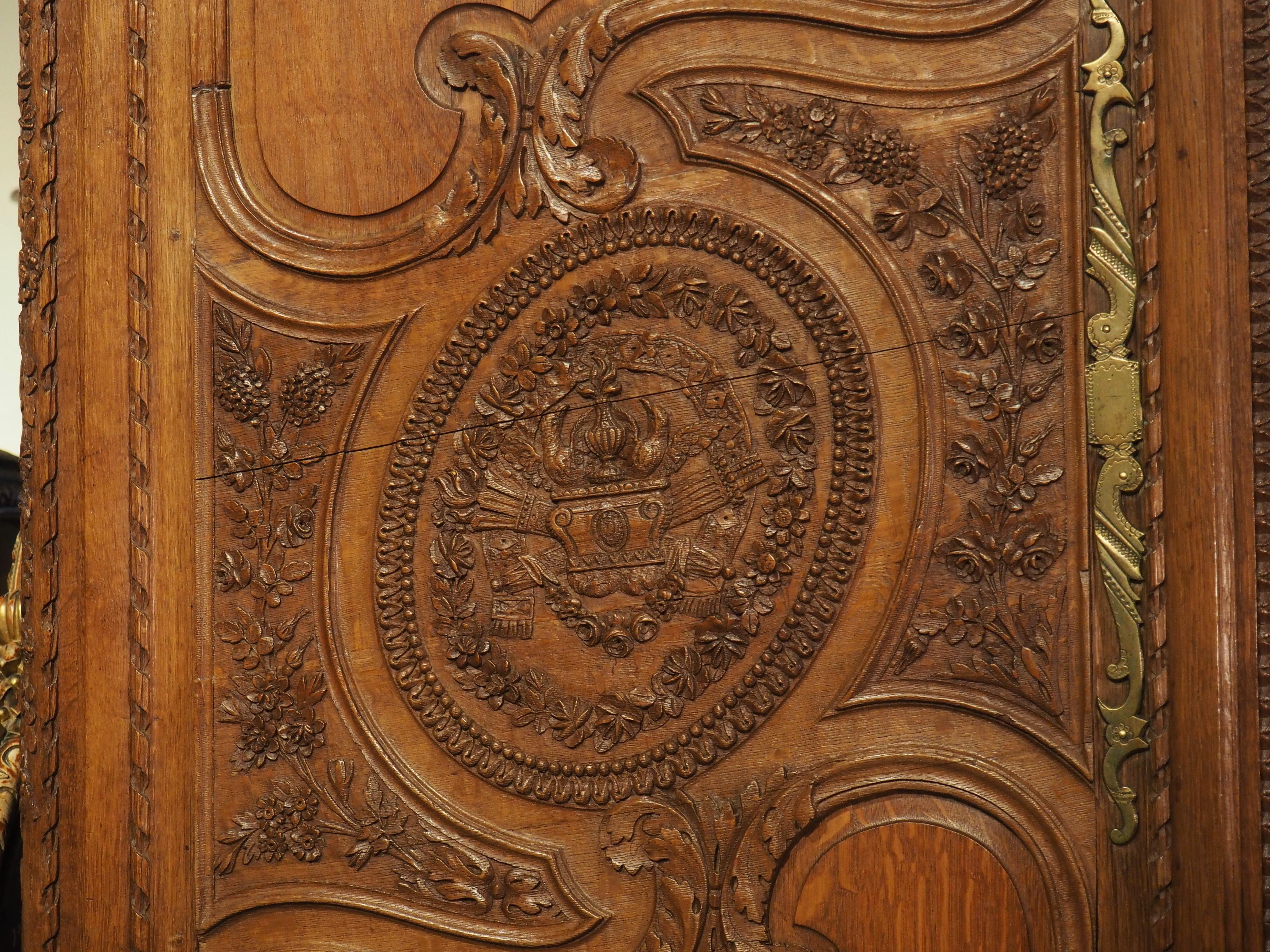 Museum Quality 19th Century Wedding Armoire in Carved Oak from Normandy France 8