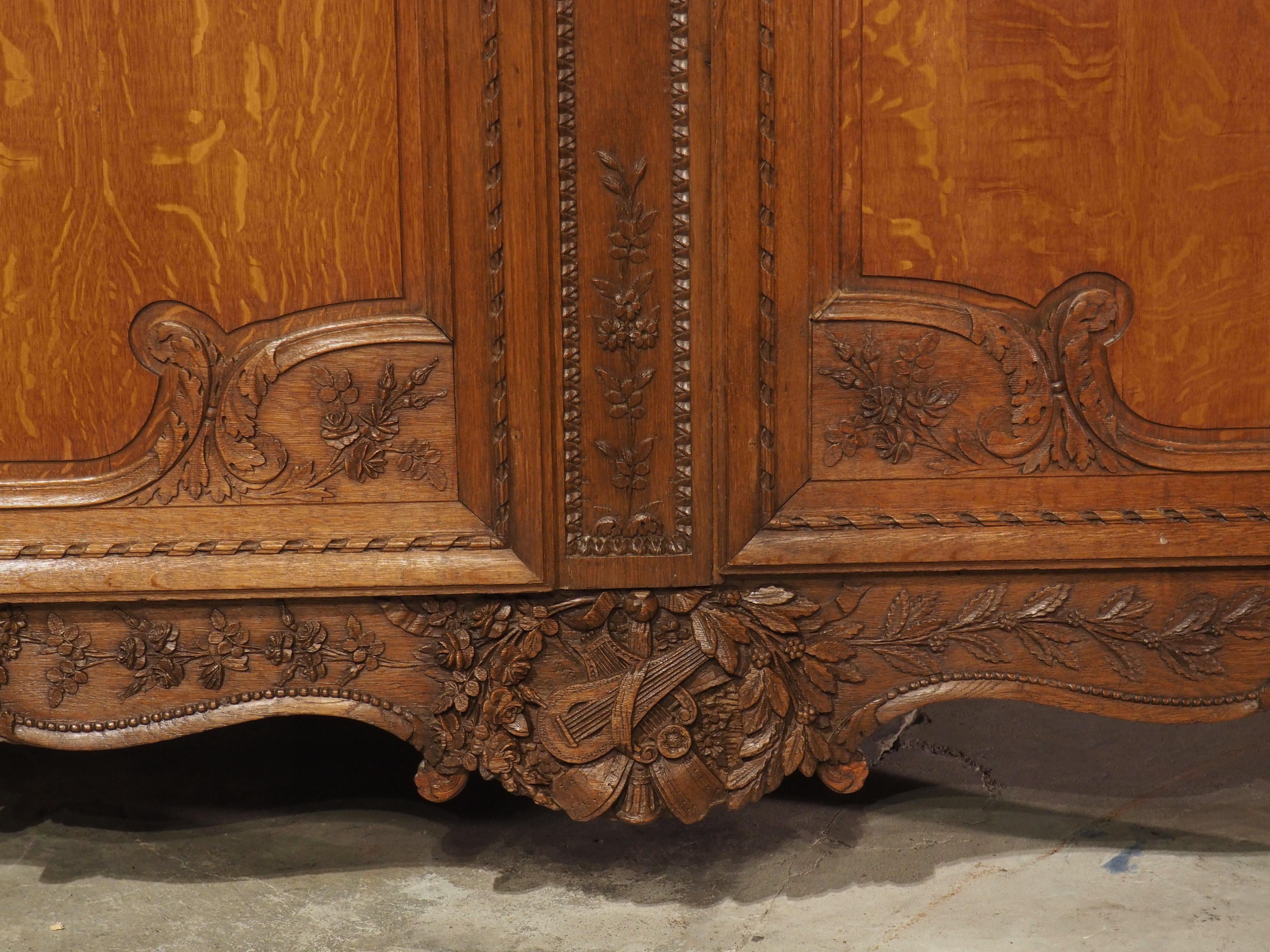 Museum Quality 19th Century Wedding Armoire in Carved Oak from Normandy France 11