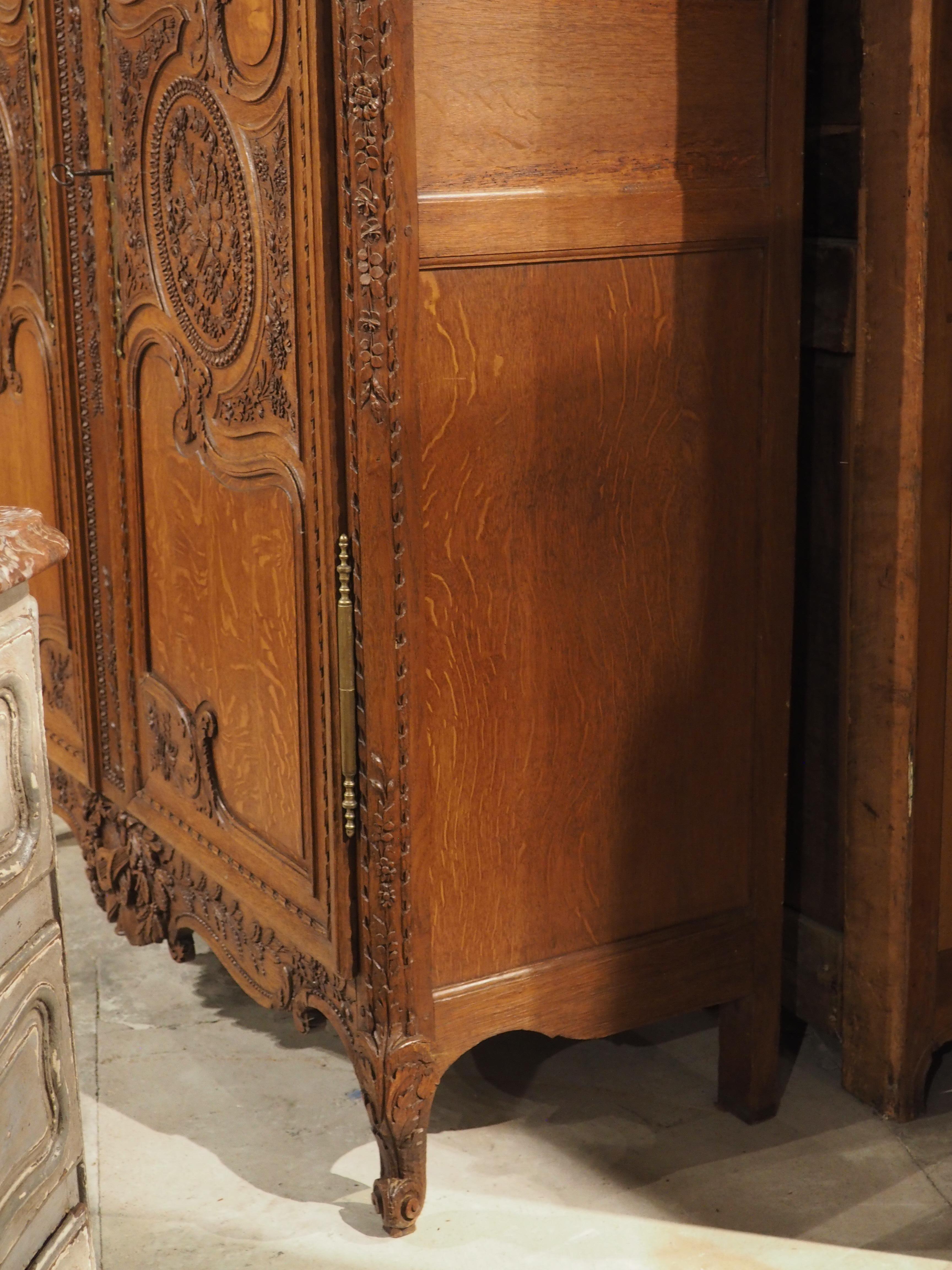 Museum Quality 19th Century Wedding Armoire in Carved Oak from Normandy France 2