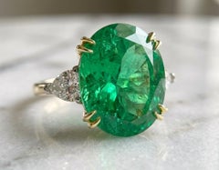 MUSEUM QUALITY 22 CARAT Colombian VIVID GREEN Emerald Ring