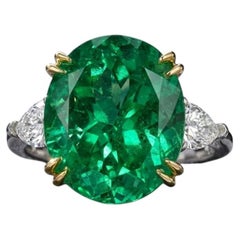 MUSEUM QUALITY 22 CARAT Colombian VIVID GREEN Emerald Ring