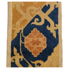 Museum Quality Antique Chinese Pillar Rug with Lotus Flowers