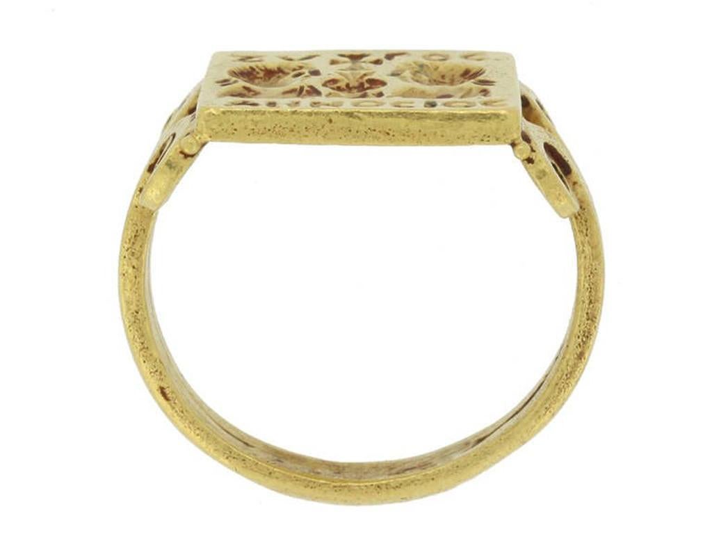 Antiker byzantinischer Hochzeitsring in Museumsqualität aus Gold aus dem frühen 4. Jahrhundert n. Chr. (Byzantinisch) im Angebot