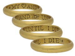 Museum Quality Antique Gold Posy Ring "My Heart and Eye Until I Die"