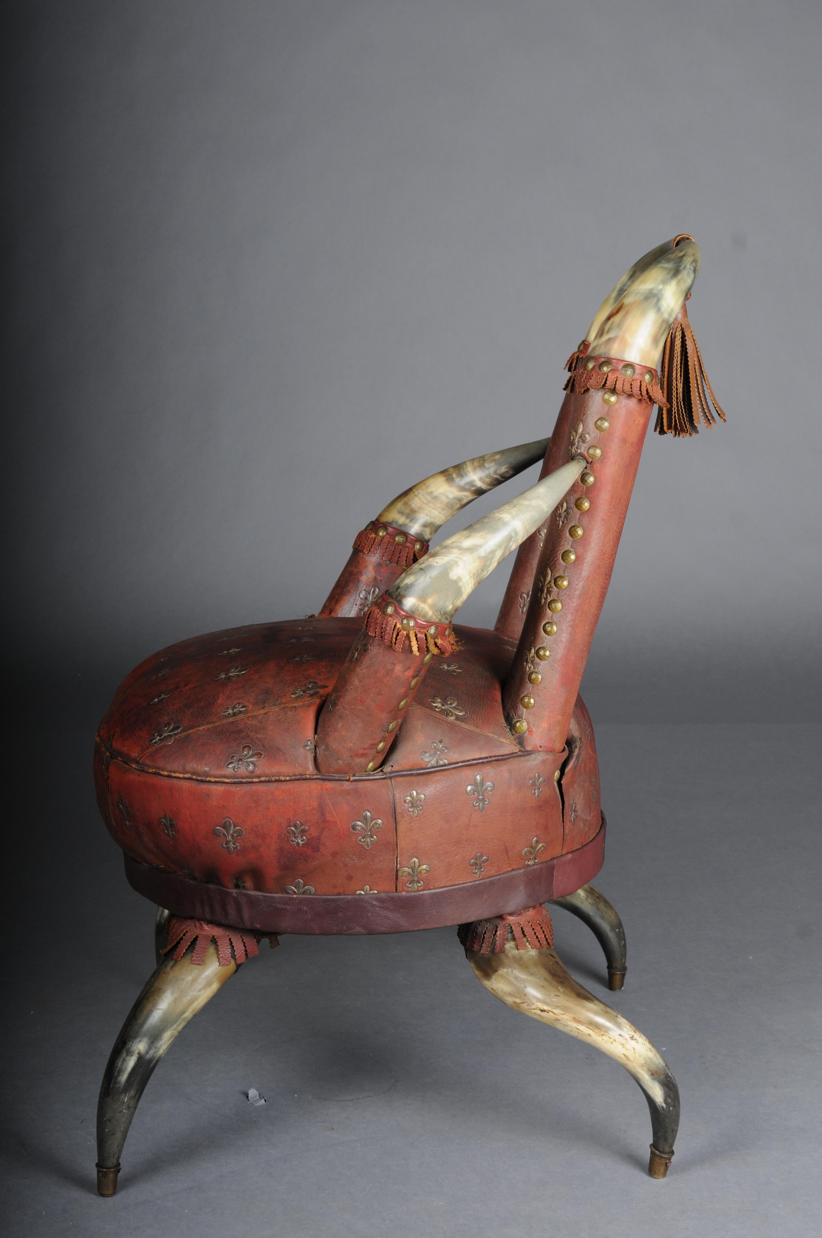 Museum-quality antique horn chair Victoria around 1870, England. For Sale 6