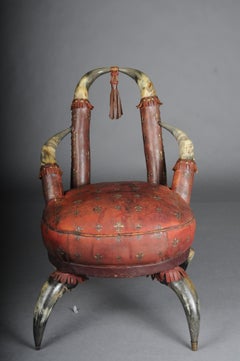 Museum-quality antique horn chair Victoria around 1870, England.