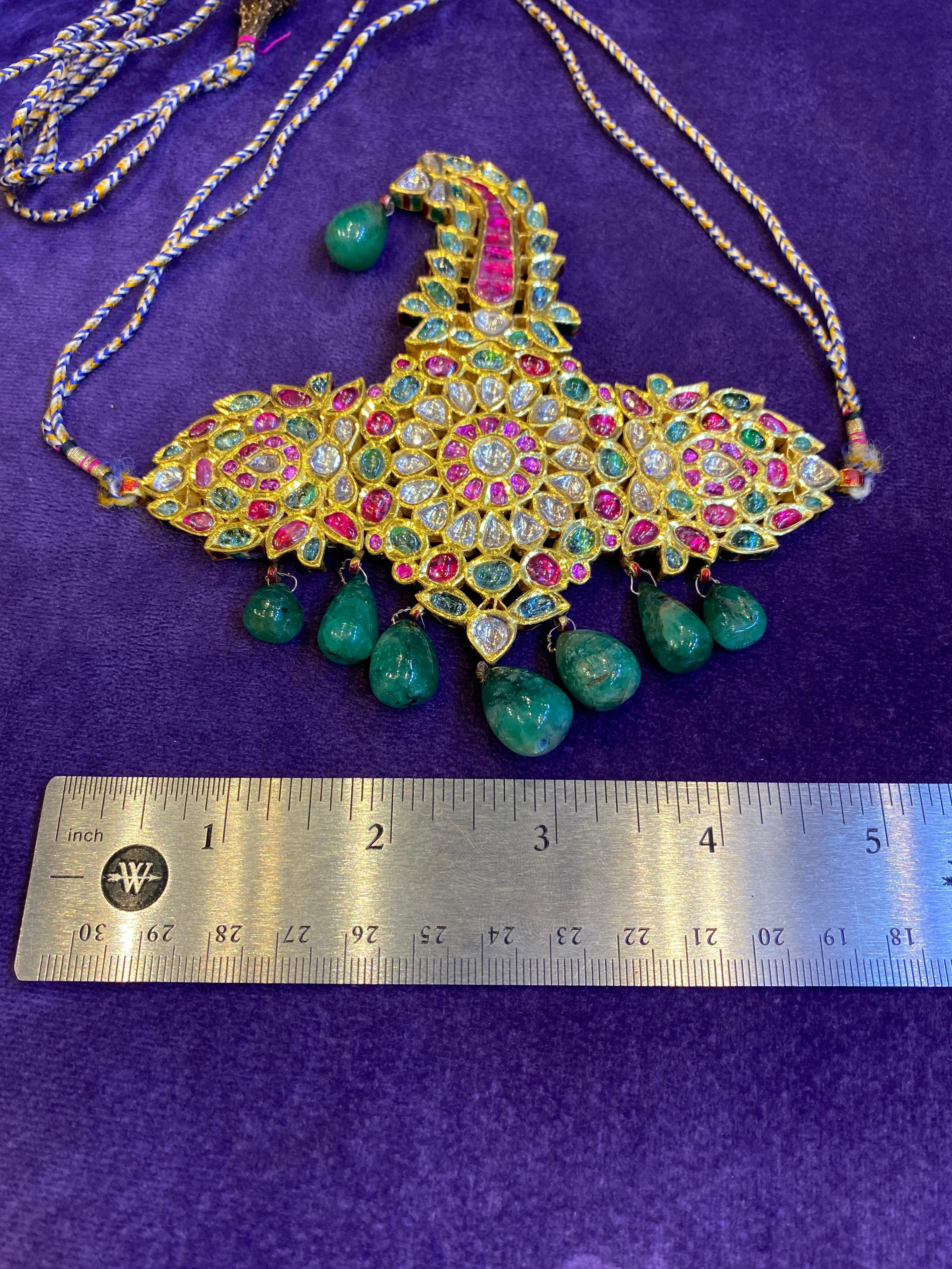 Museum Quality Antique Indian Sarpech Necklace  In Excellent Condition For Sale In New York, NY
