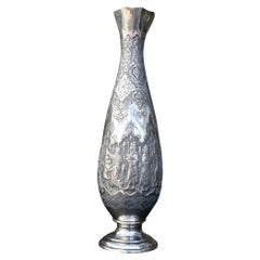 Antike islamische Qajar-Vase aus Indo-Persischem Silber in Museumsqualität