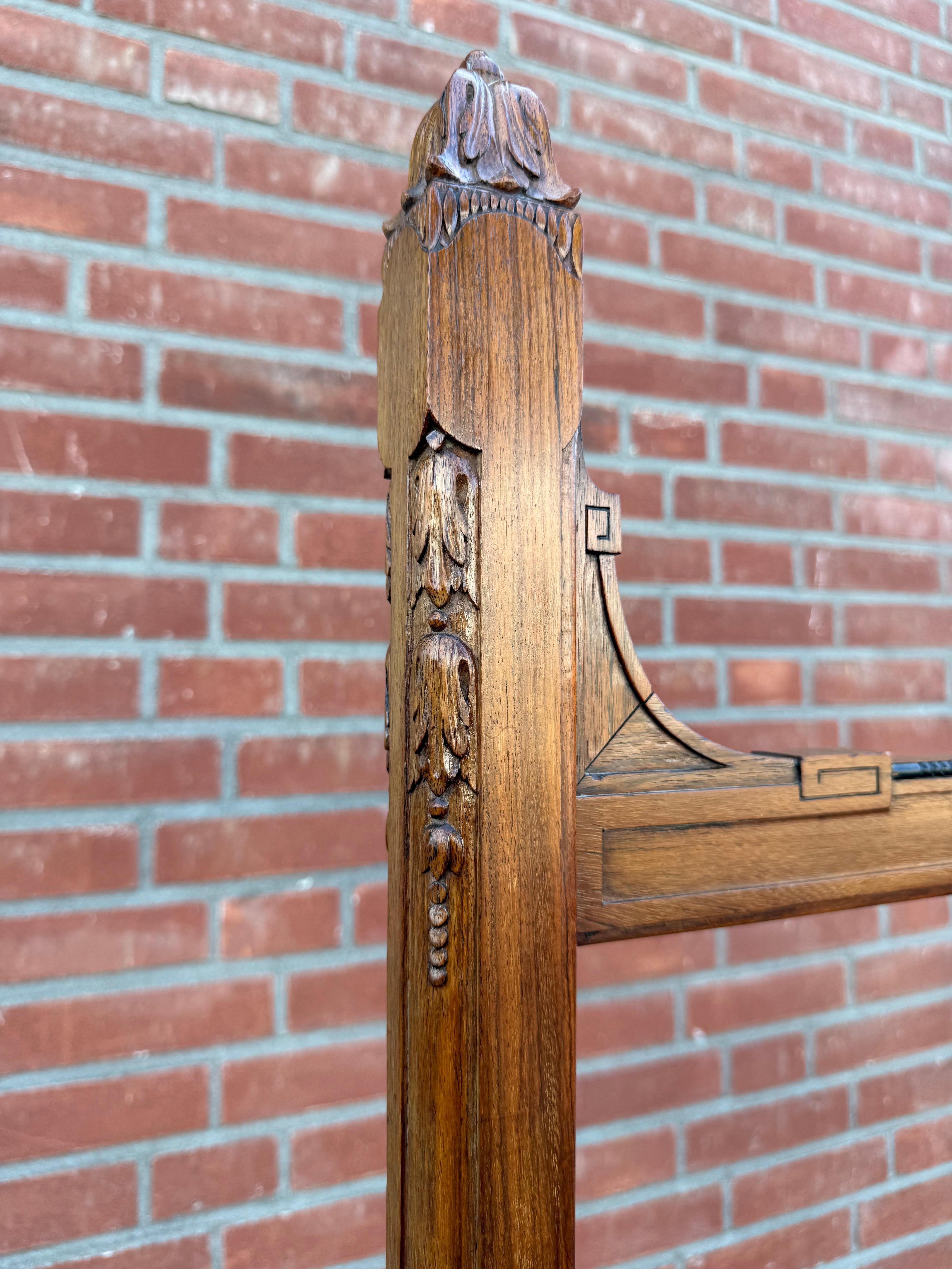 Museum Quality Antique Nutwood Studio or Gallery Easel / Painting Display Stand For Sale 7