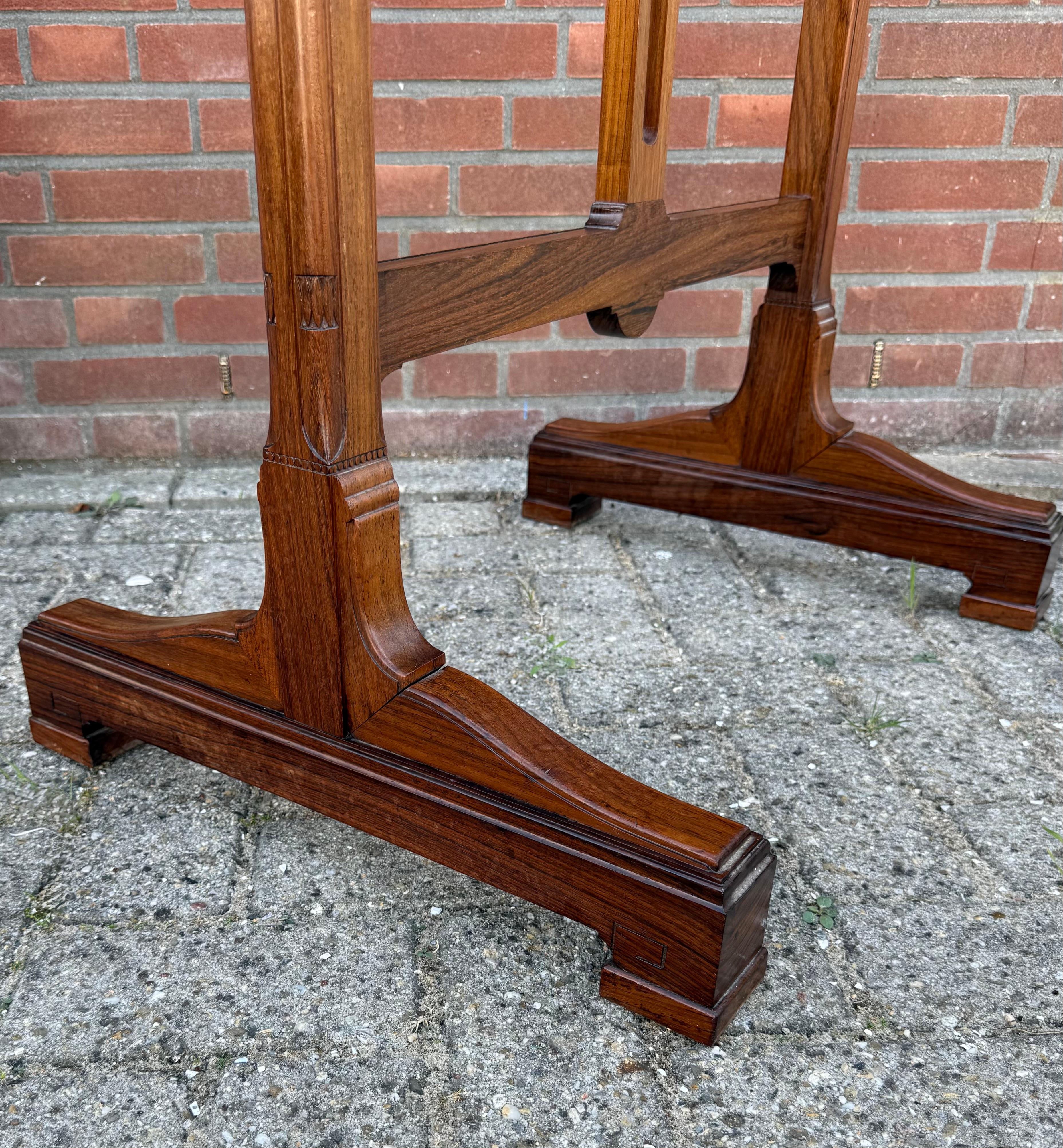 Museum Quality Antique Nutwood Studio or Gallery Easel / Painting Display Stand For Sale 11
