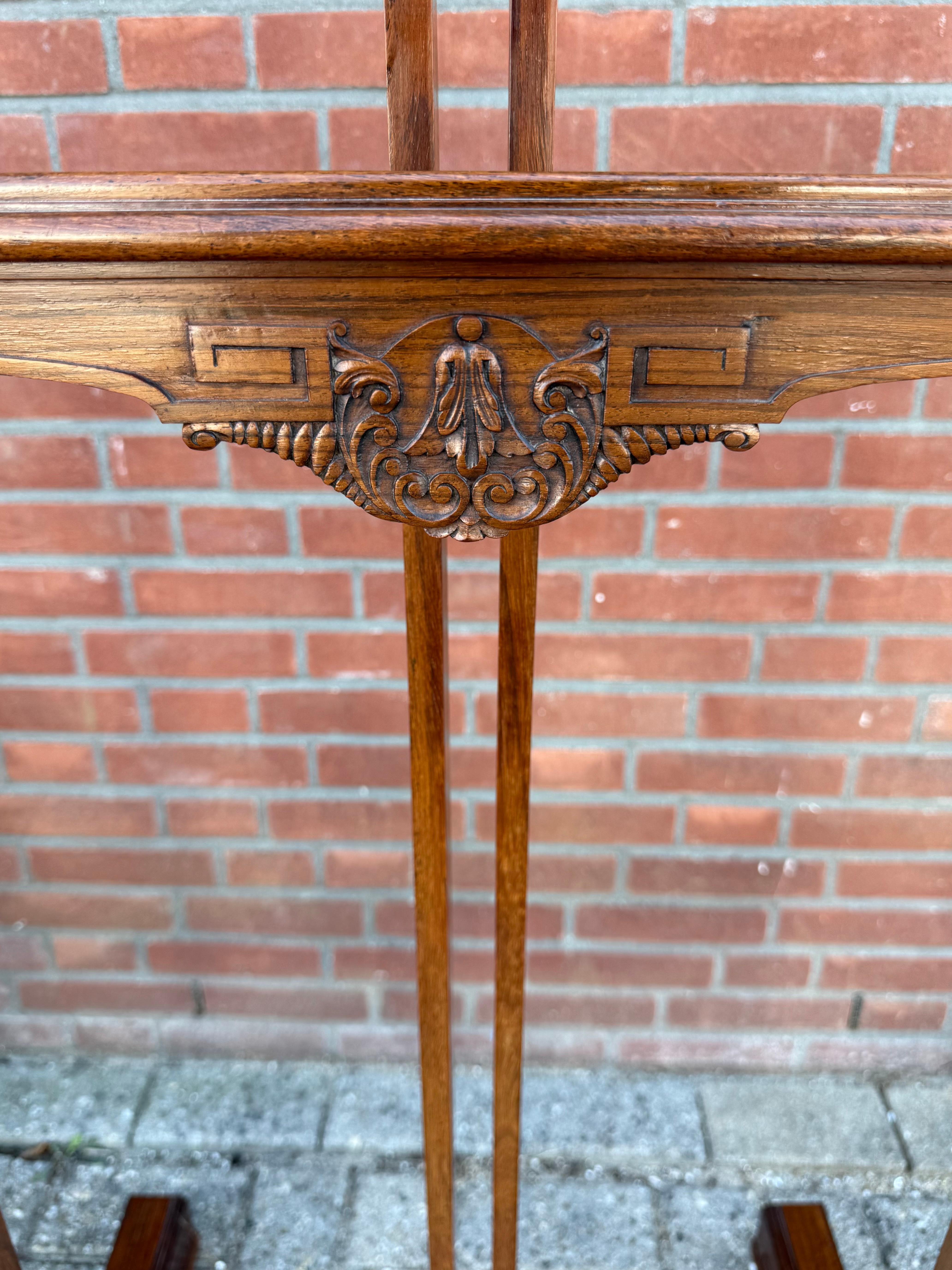 Museum Quality Antique Nutwood Studio or Gallery Easel / Painting Display Stand For Sale 1