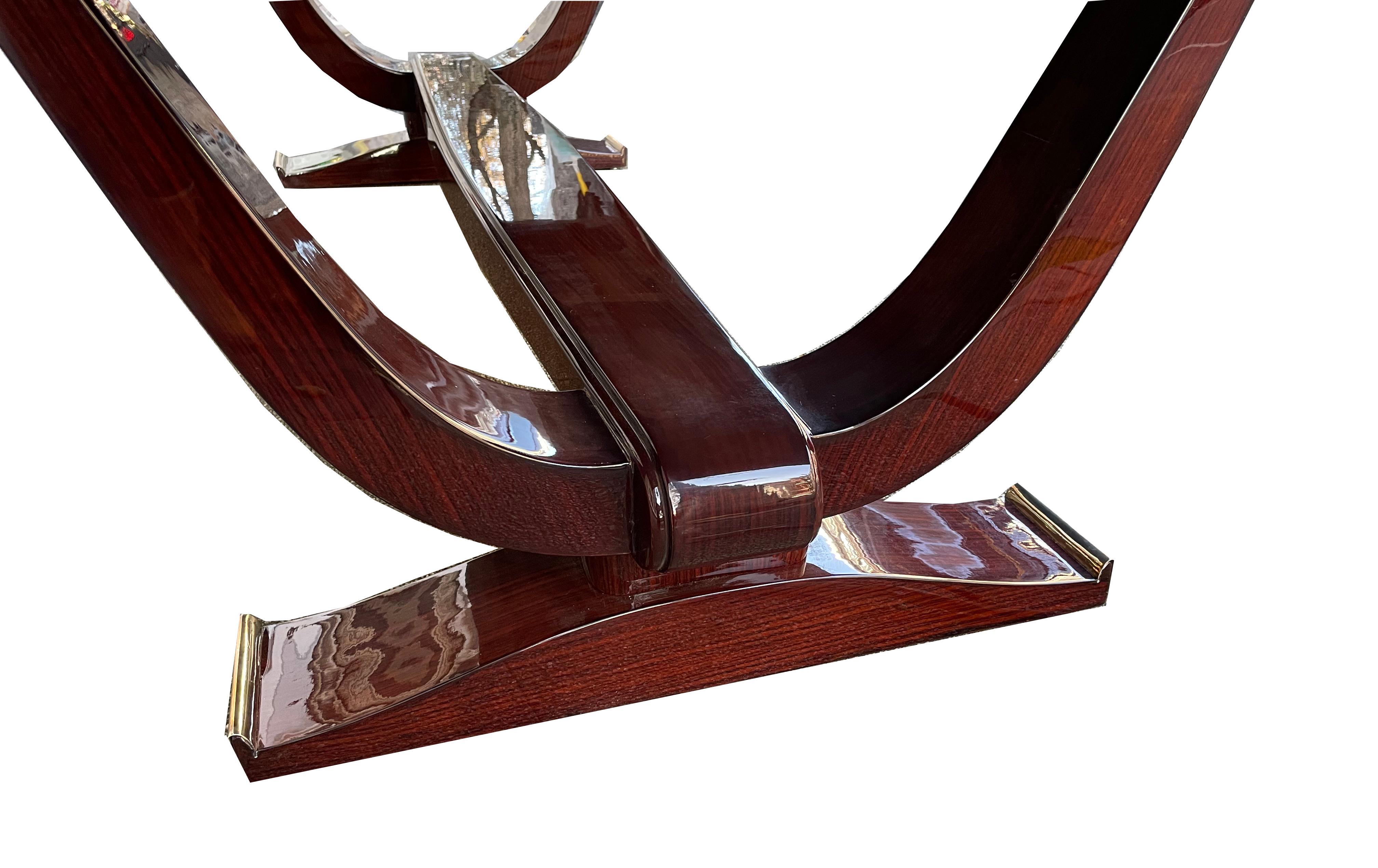 Art Deco Dining, Writing, or Conference Table by Dominique
This spectacular Art Deco table combines the elegance of 1930s French luxury furniture with an impressively generous scale. A table of this type can also be used as a conference or writing