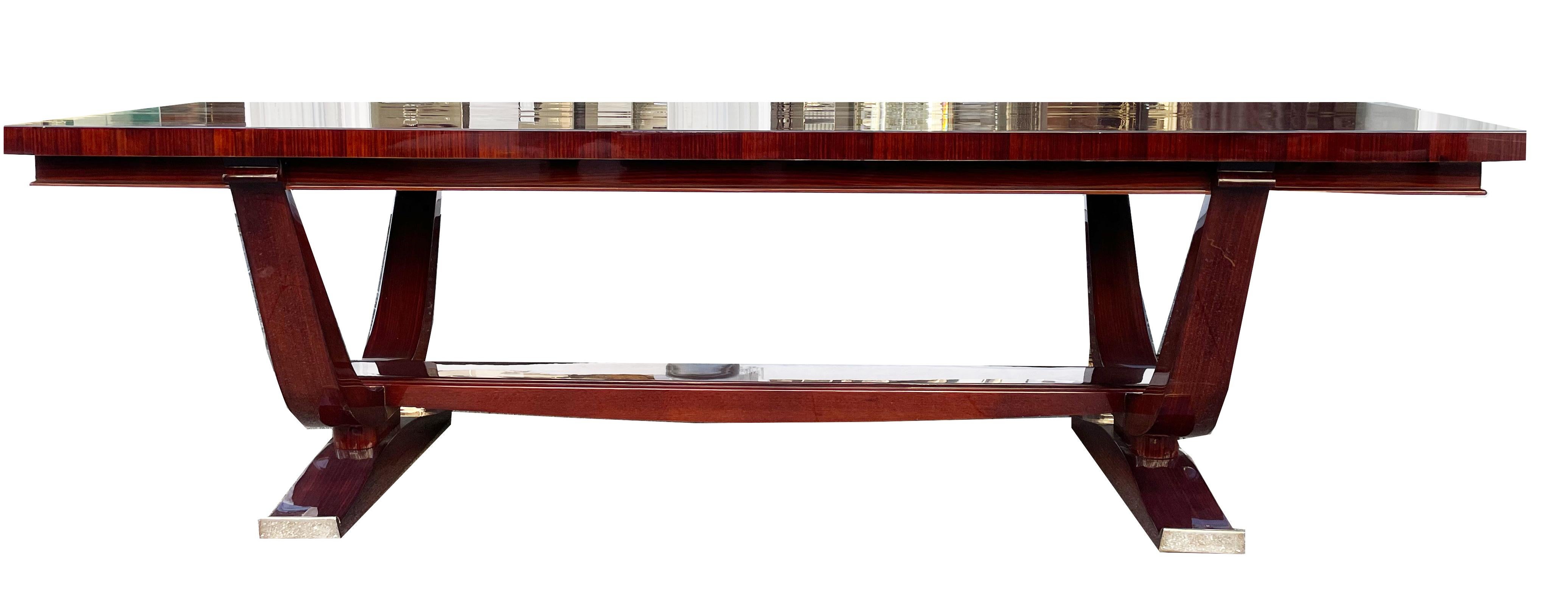 French Museum-quality Art Deco dining table by “Dominique” For Sale