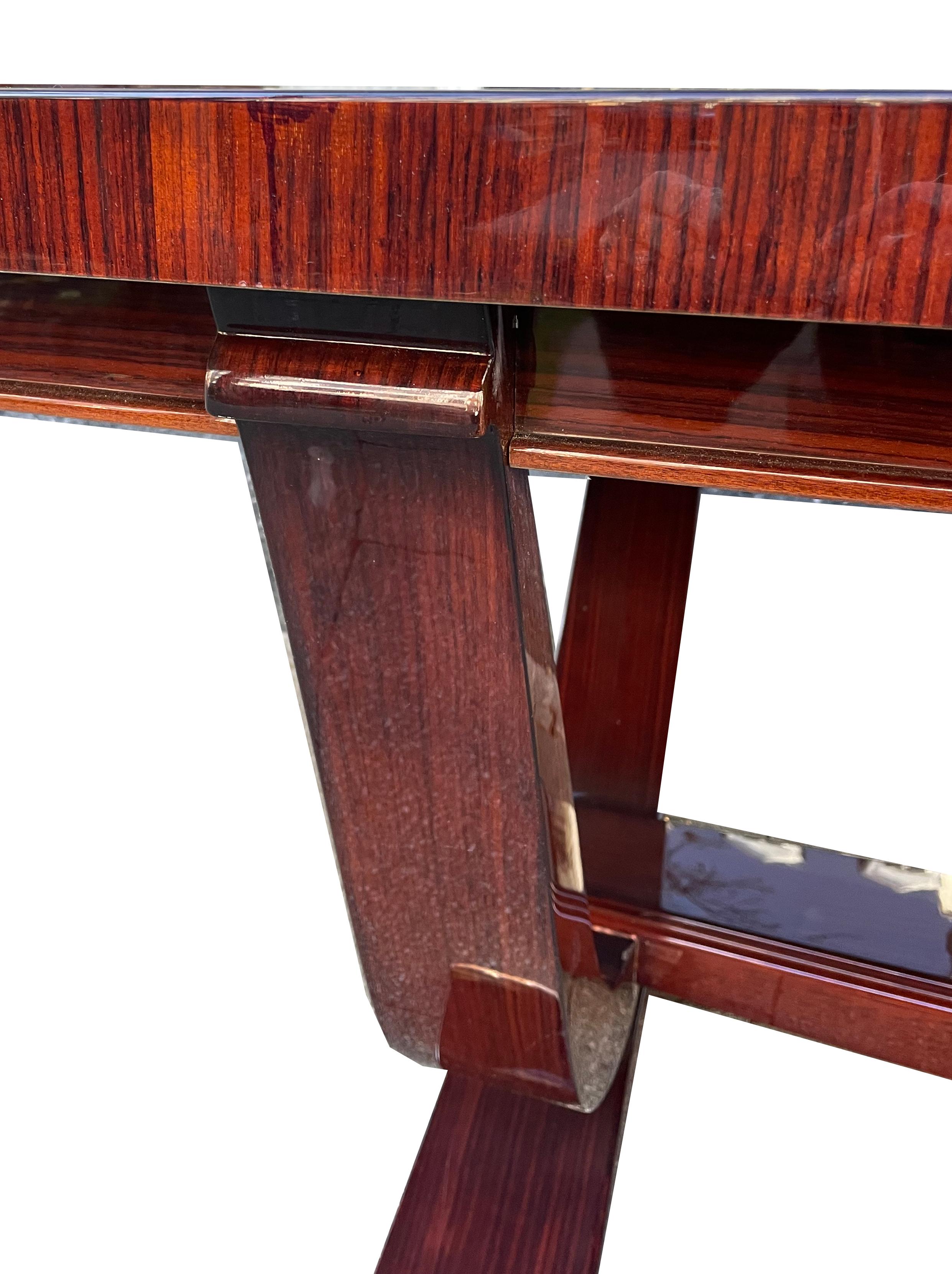 Museum-quality Art Deco dining table by “Dominique” In Good Condition For Sale In Wiesbaden, DE