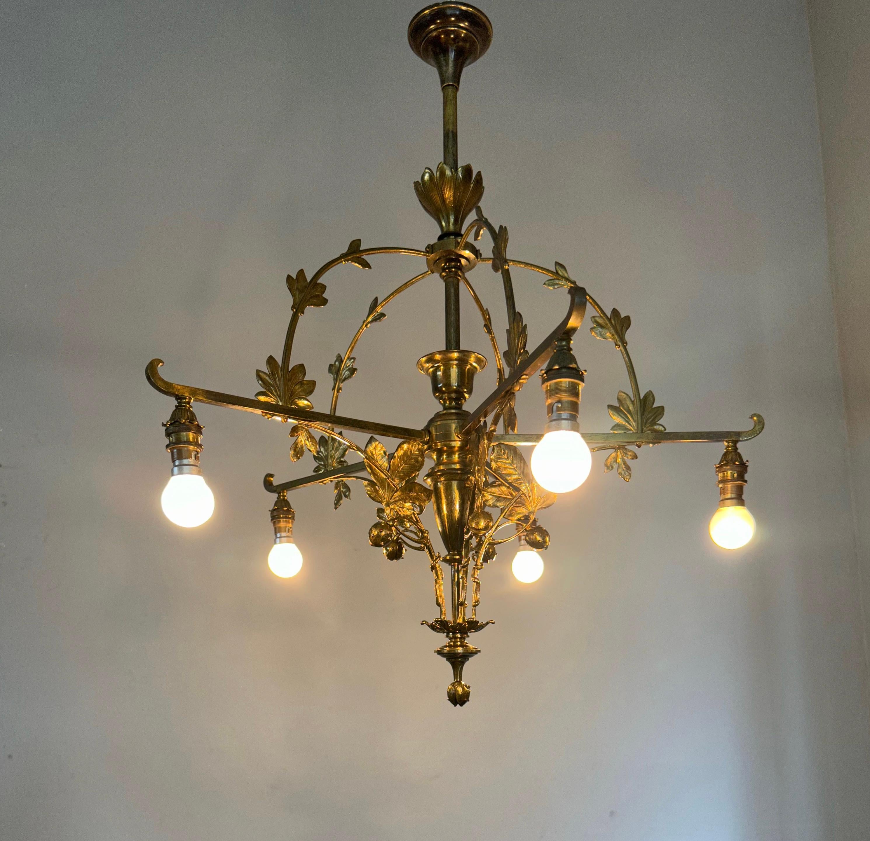 brass and bronze chandelier