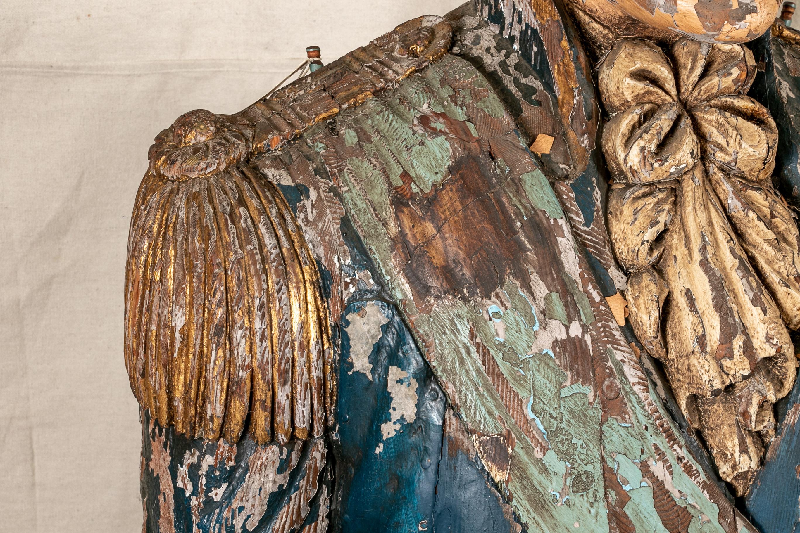 Bois sculpté de qualité musée  Ancienne figurine de navire britannique en vente 3