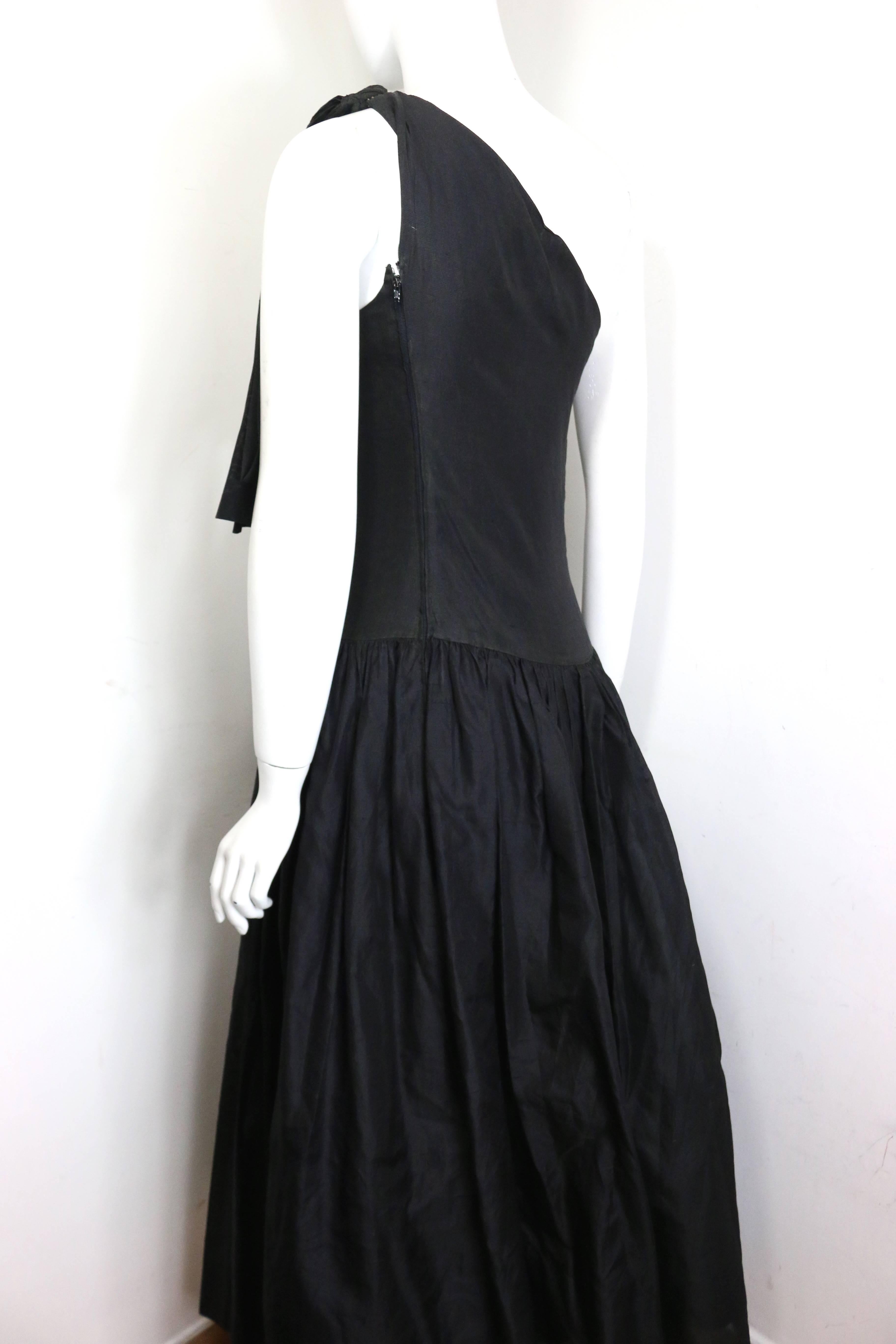 Women's Museum quality Chanel black silk taffeta one shoulder evening gown For Sale