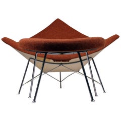 Museum Quality Early Coconut Chair & Ottoman by George Nelson for Herman Miller