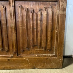 Museum Quality French Early Monumental Tall Six Panel Carved Oak Linenfold Door