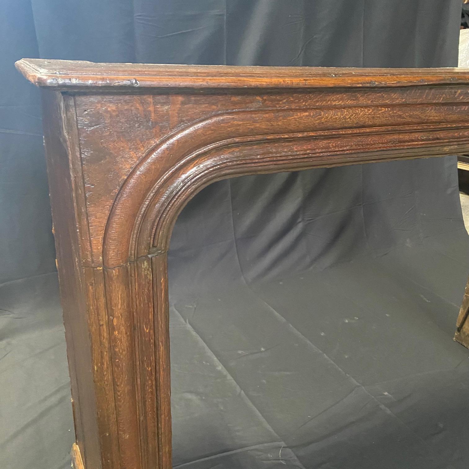 Museum Quality French Late 18th Century Carved Fireplace Mantel with Top Shelf  For Sale 5