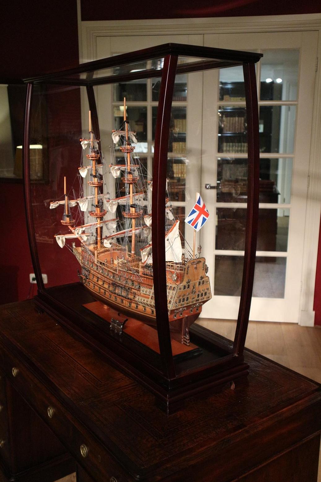 Contemporary Museum-Quality, Fully Assembled Replica of H.M.S. Sovereign of the Seas For Sale
