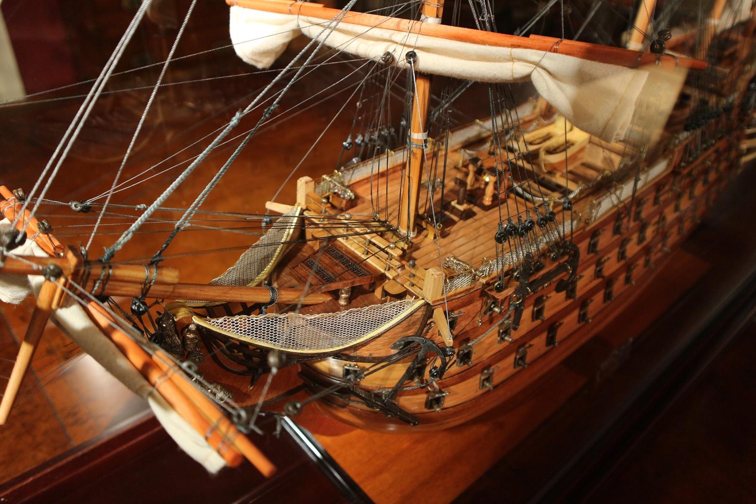 Contemporary Museum-Quality, Fully Assembled Replica of the H.M.S. Victory Adm. Nelson