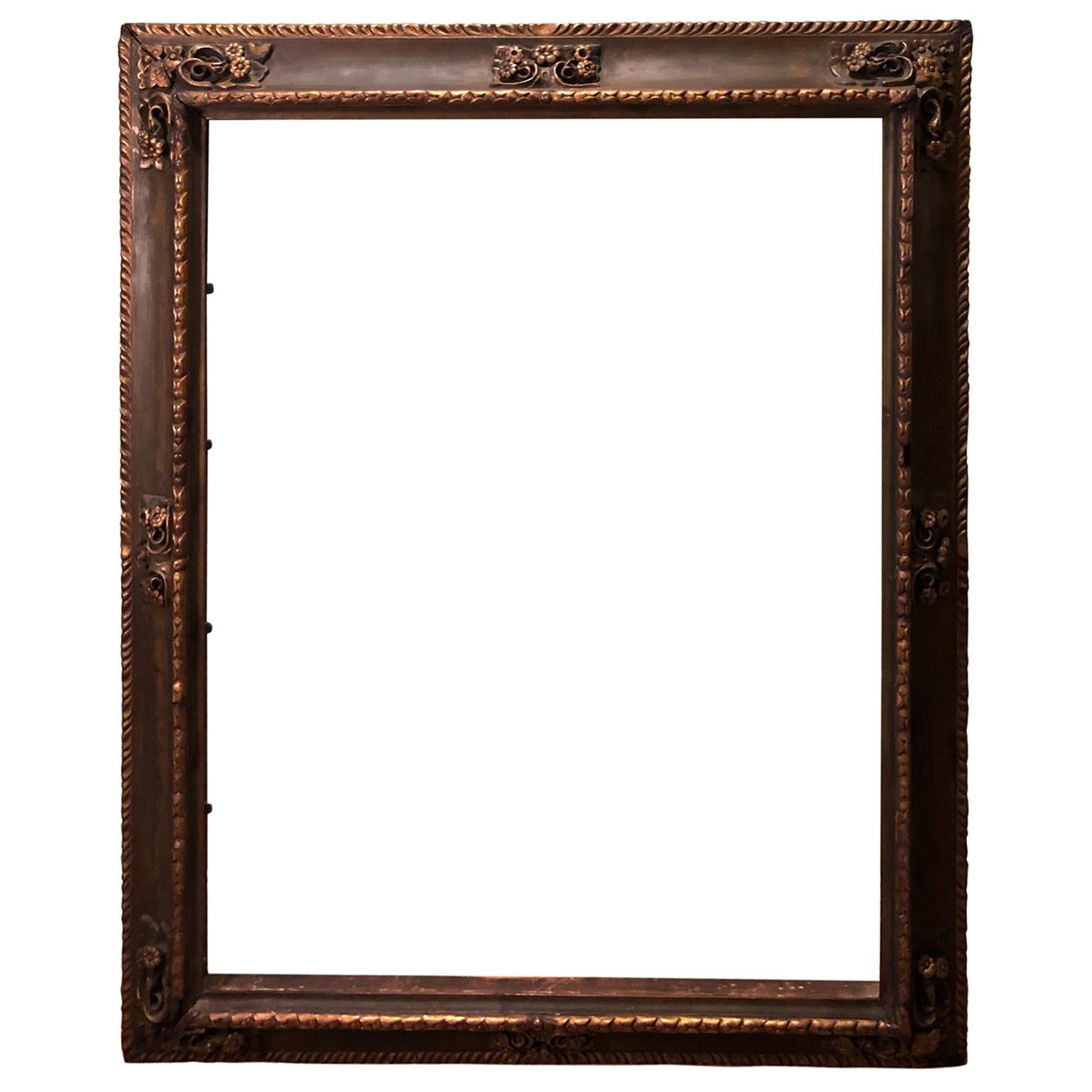 Museum Quality Gilt Gesso Frame with Embossed Designs