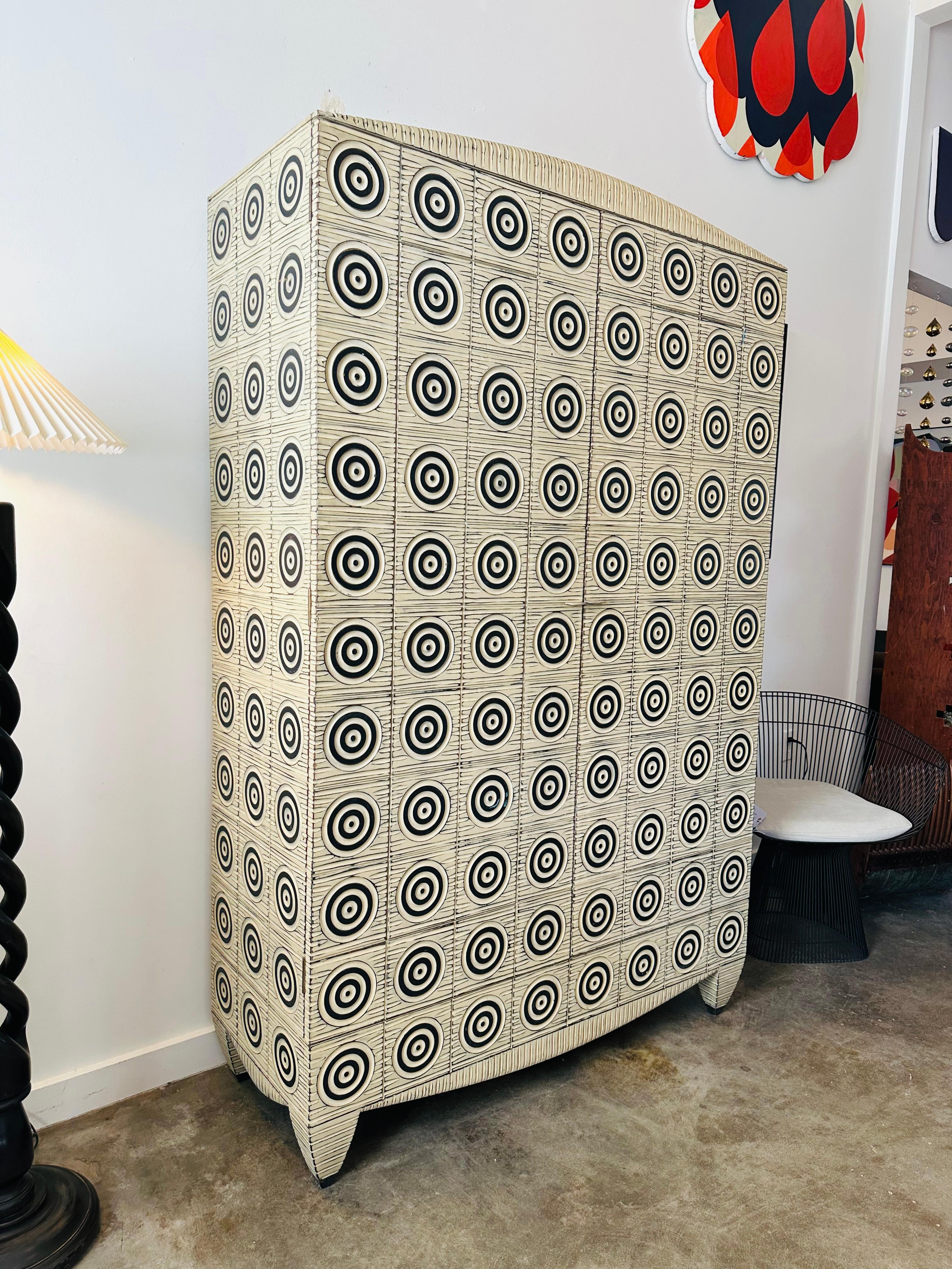 Museum Quality Hand Carved Modernist Armoir Signed by John Eric Byers In Good Condition For Sale In Austin, TX