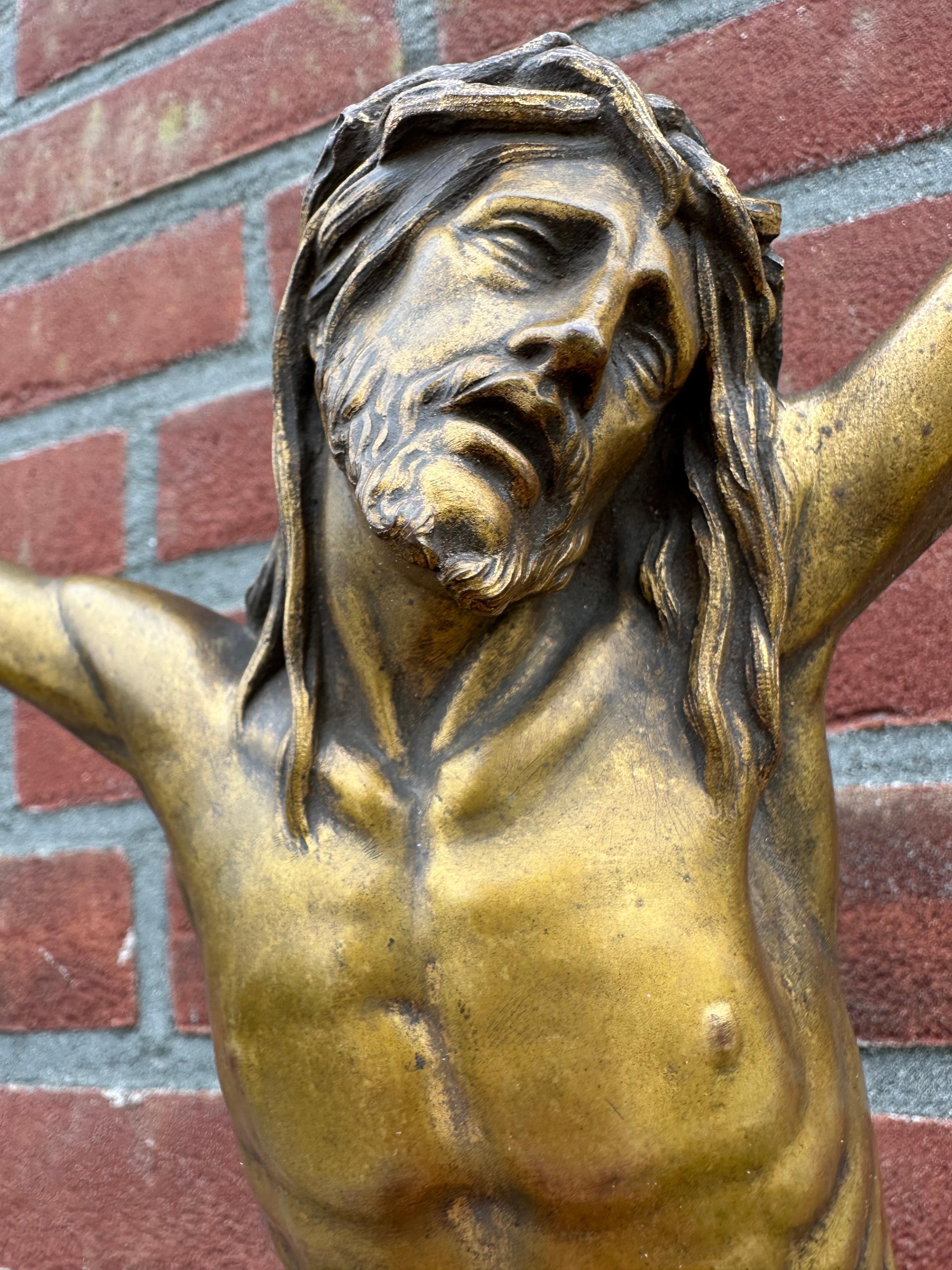Museum Quality Hand Crafted Bronze Corpus of Jesus Christ fr Wall Mounting 19thC For Sale 3