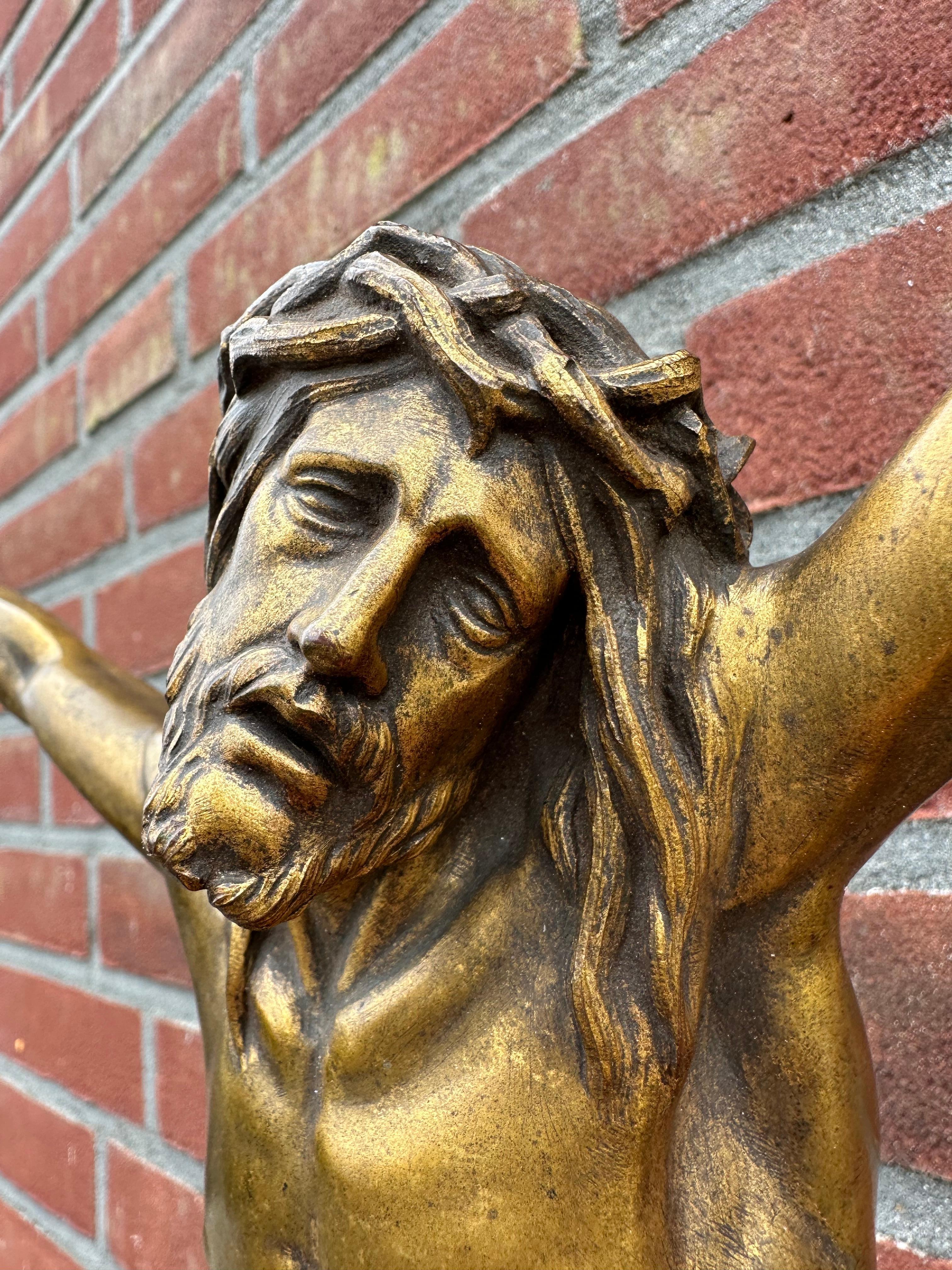 Museum Quality Hand Crafted Bronze Corpus of Jesus Christ fr Wall Mounting 19thC For Sale 4