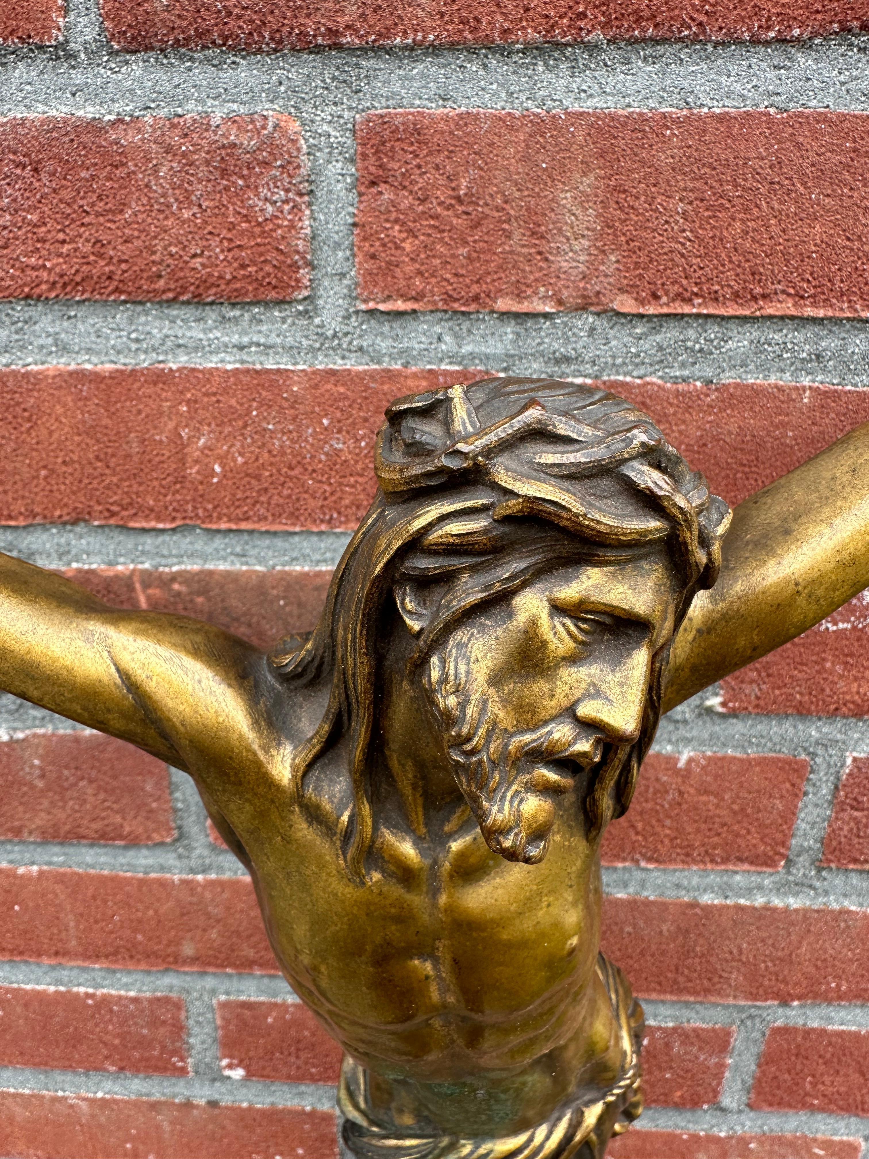 Museum Quality Hand Crafted Bronze Corpus of Jesus Christ fr Wall Mounting 19thC For Sale 5