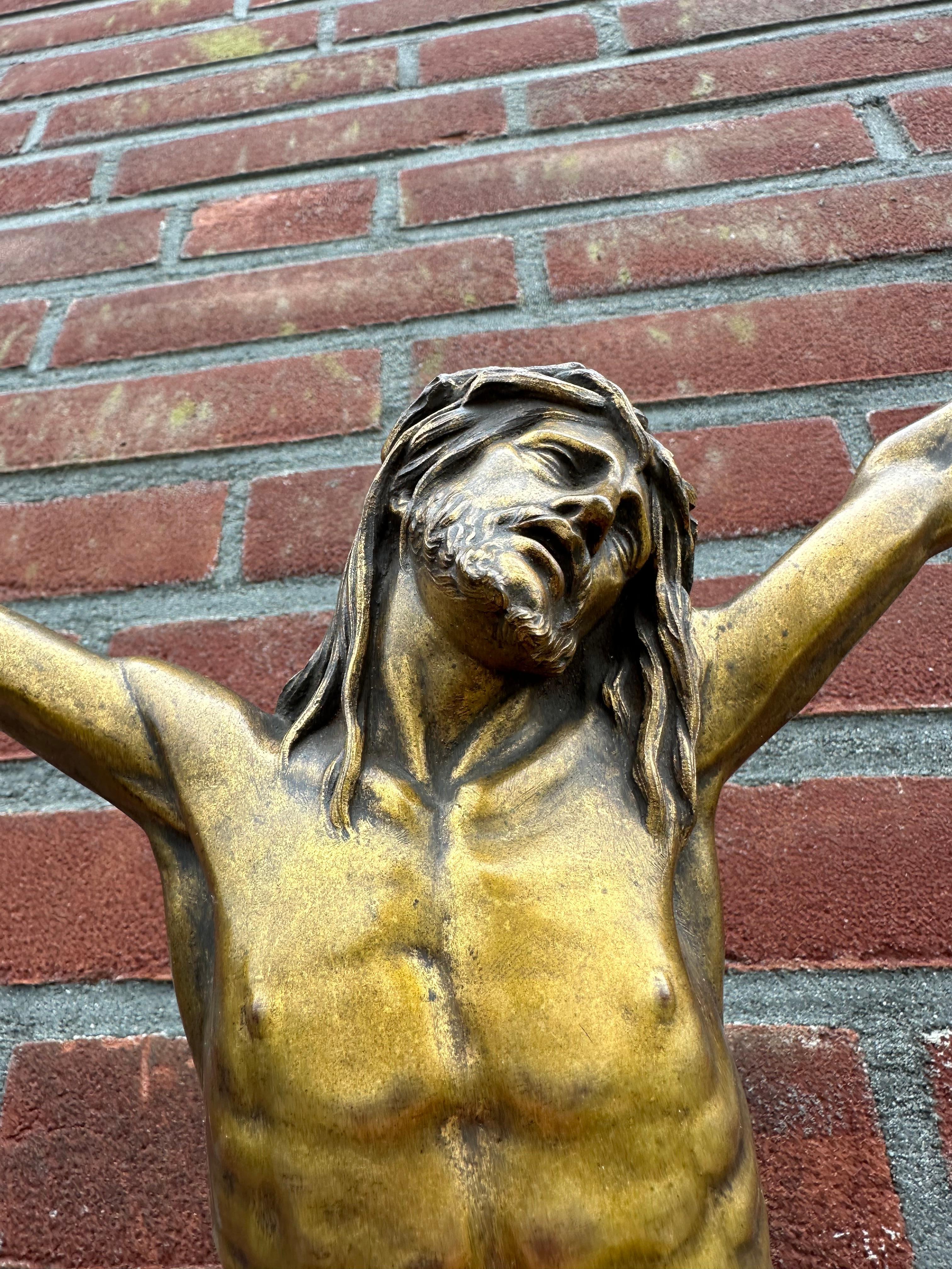Museum Quality Hand Crafted Bronze Corpus of Jesus Christ fr Wall Mounting 19thC For Sale 6
