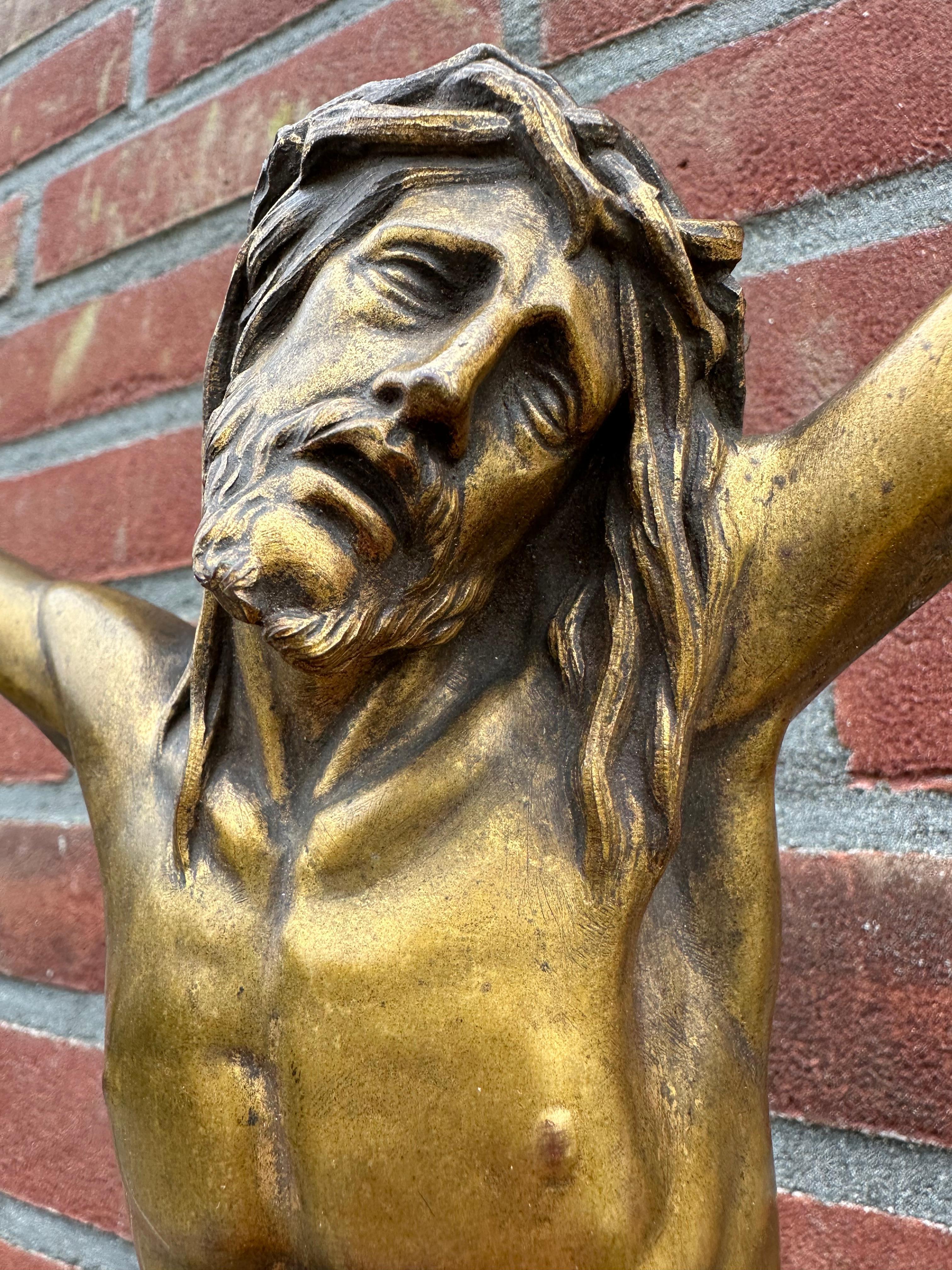 Museum Quality Hand Crafted Bronze Corpus of Jesus Christ fr Wall Mounting 19thC For Sale 7