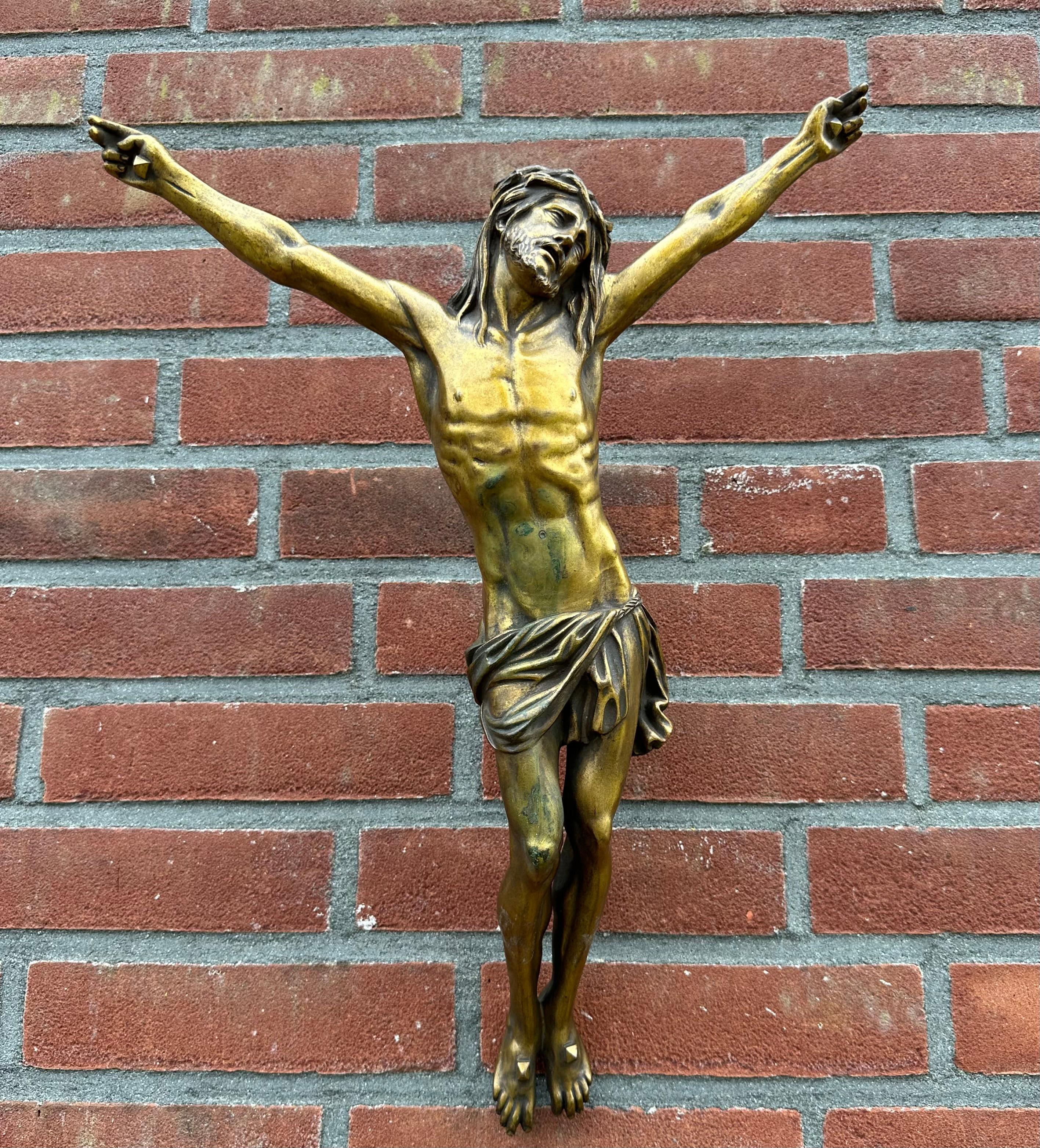 Stunning, one of a kind bronze corpus of Christ.

The meaning of this antique sculpture obviously needs no explanation. However, not everybody looks at the corpus of Christ with the same ideas and emotions. And each individual may also have