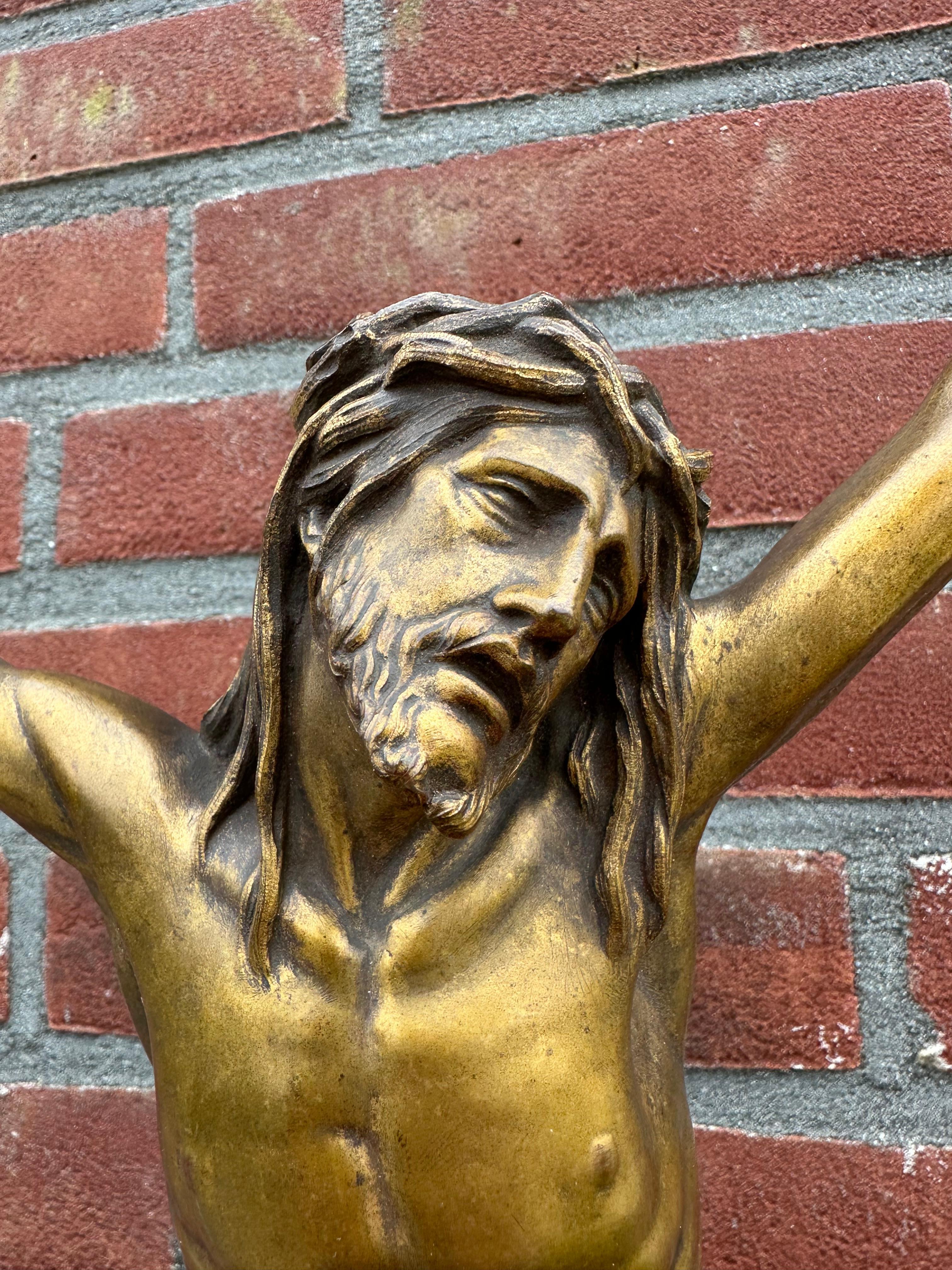 Museum Quality Hand Crafted Bronze Corpus of Jesus Christ fr Wall Mounting 19thC For Sale 2