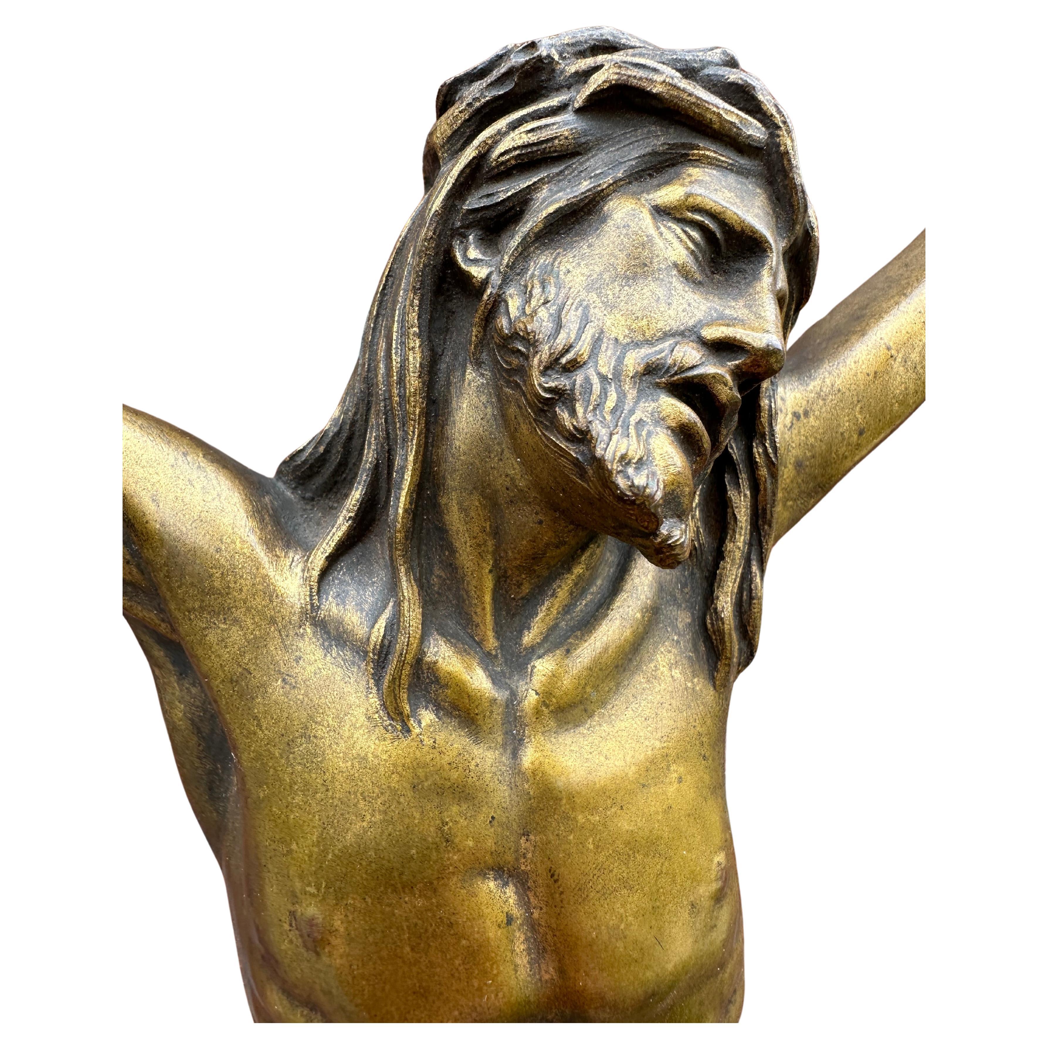 Museum Quality Hand Crafted Bronze Corpus of Jesus Christ fr Wall Mounting 19thC