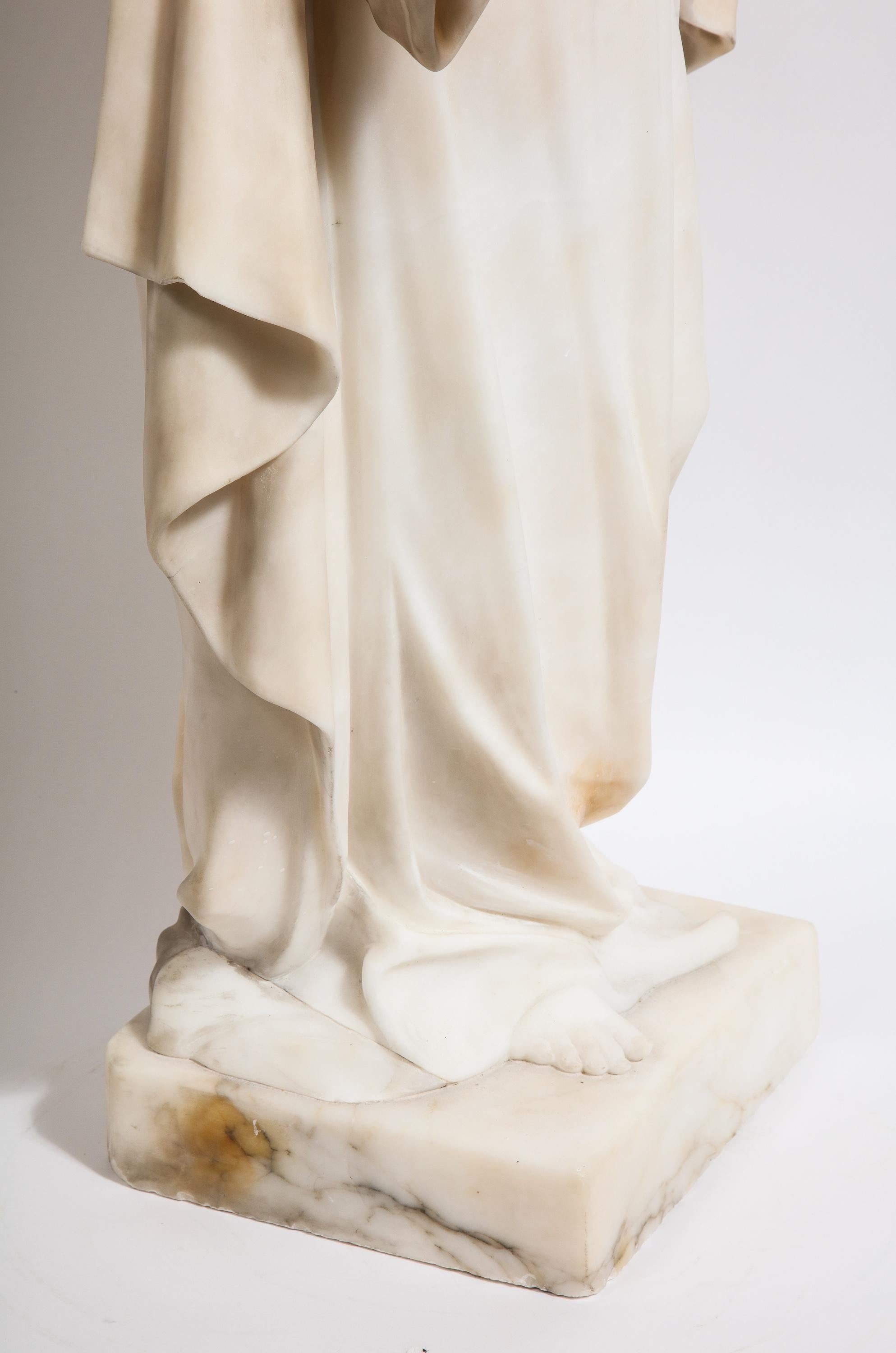 Museum Quality Italian Marble Sculpture of Holy Jesus Christ, 19th Century 6
