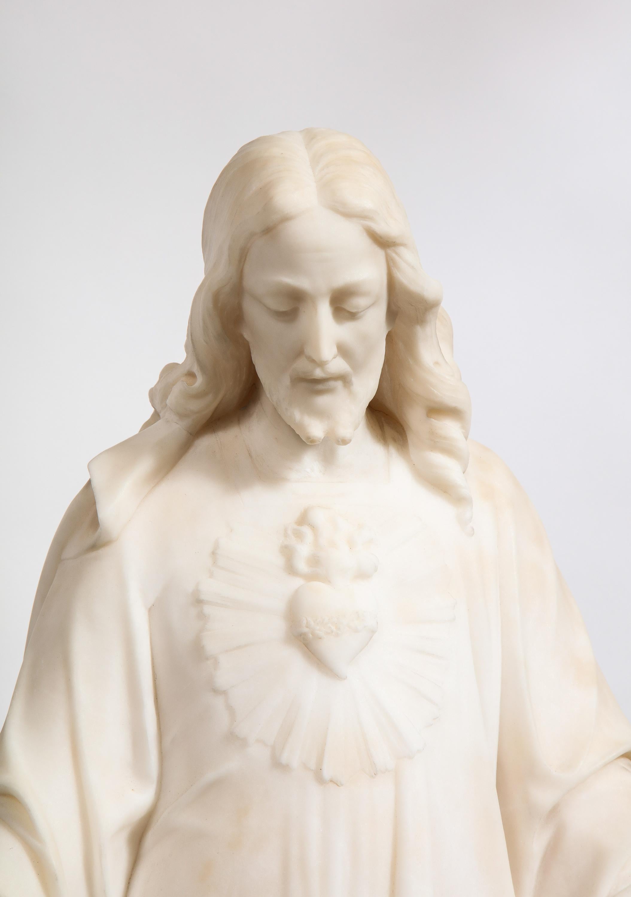 Museum Quality Italian Marble Sculpture of Holy Jesus Christ, 19th Century 7