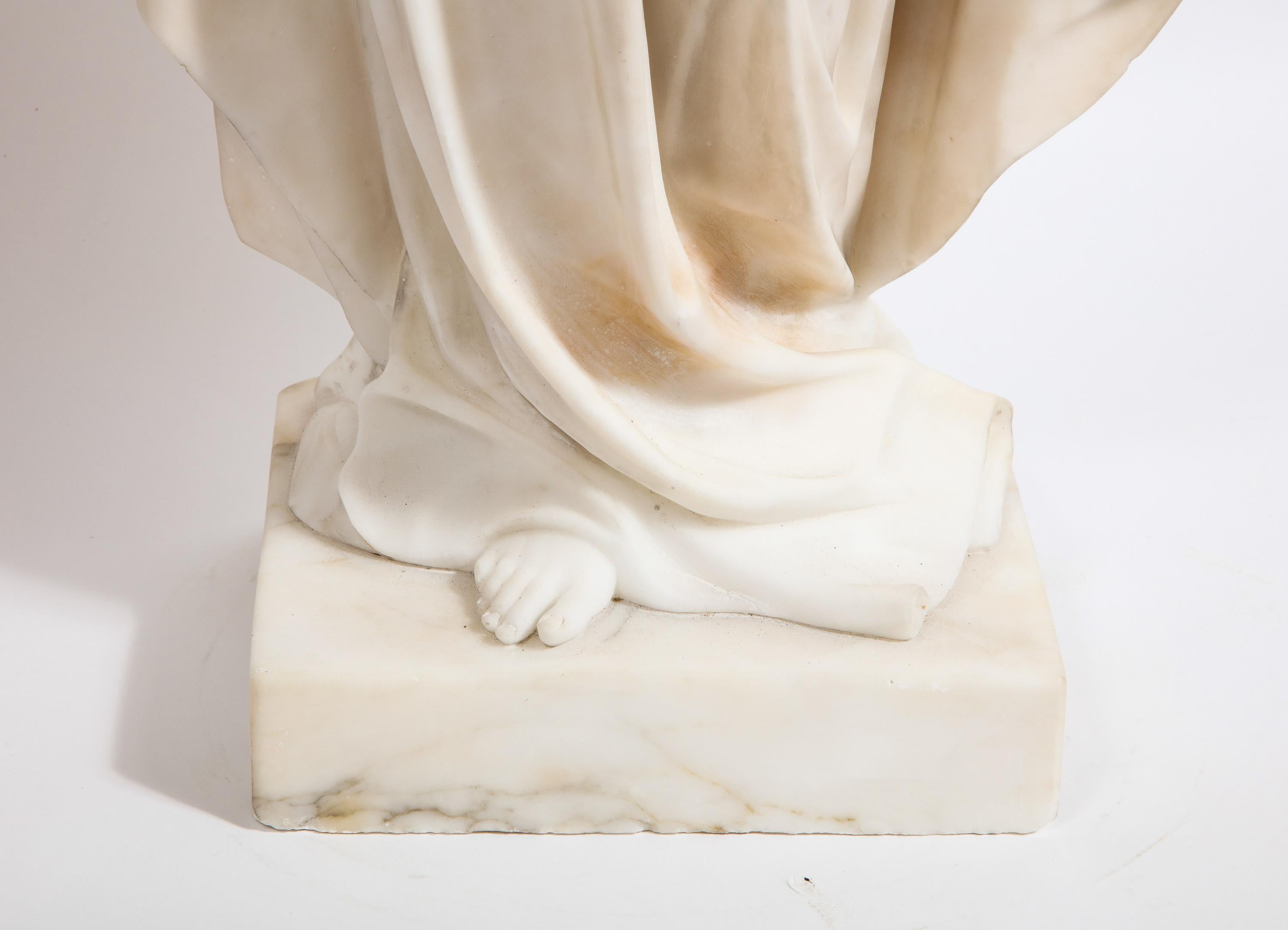 Museum Quality Italian Marble Sculpture of Holy Jesus Christ, 19th Century 8